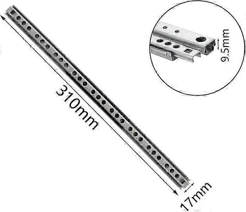 1 Pairs (2 Pieces) Drawer Slides Metal Ball Bearing Drawer Slides Drawer Slides Ball Bearing Slide 17mm Drawer Tracks Length 310mm