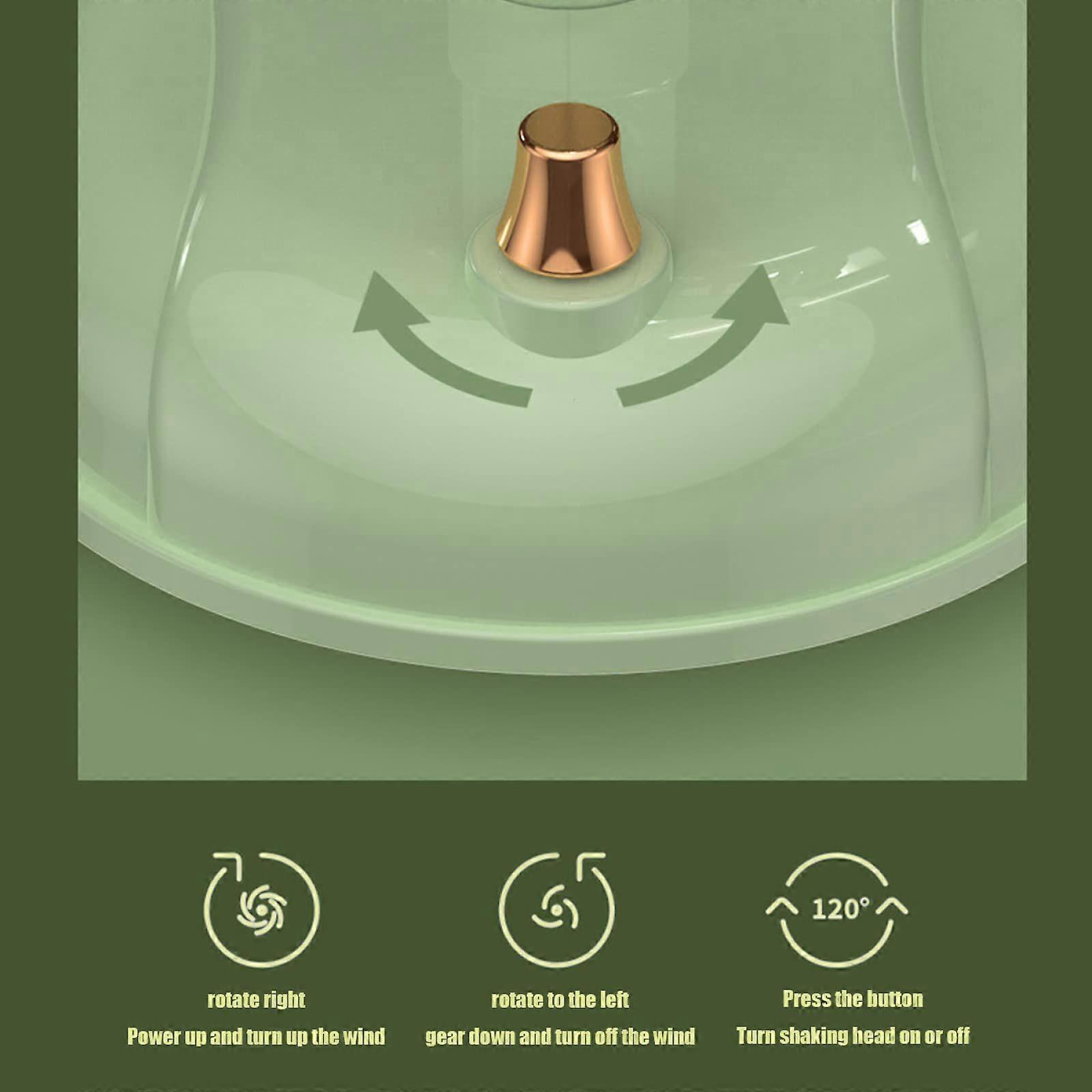 Variable Speed Silent Desk Fan (Green)