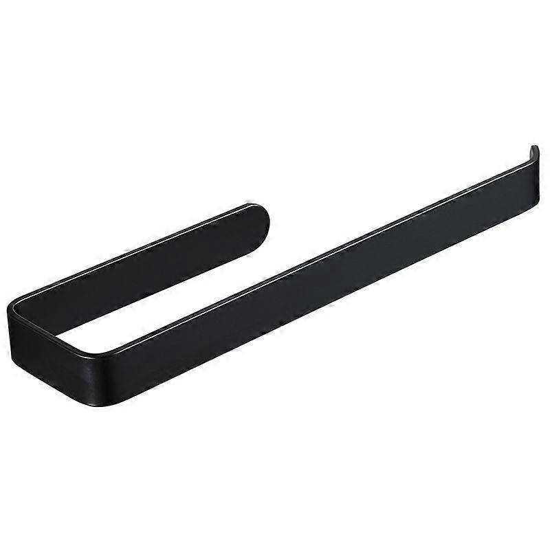 Thickened Perforated Plastic Wrapping Paper Towel Storage Rack for Kitchen (Black)