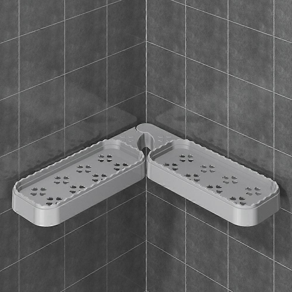Rotating Corner Shelf Foldable Countertop Organizer Wall Mounted Triangle Rack for Bathroom/Kitchen