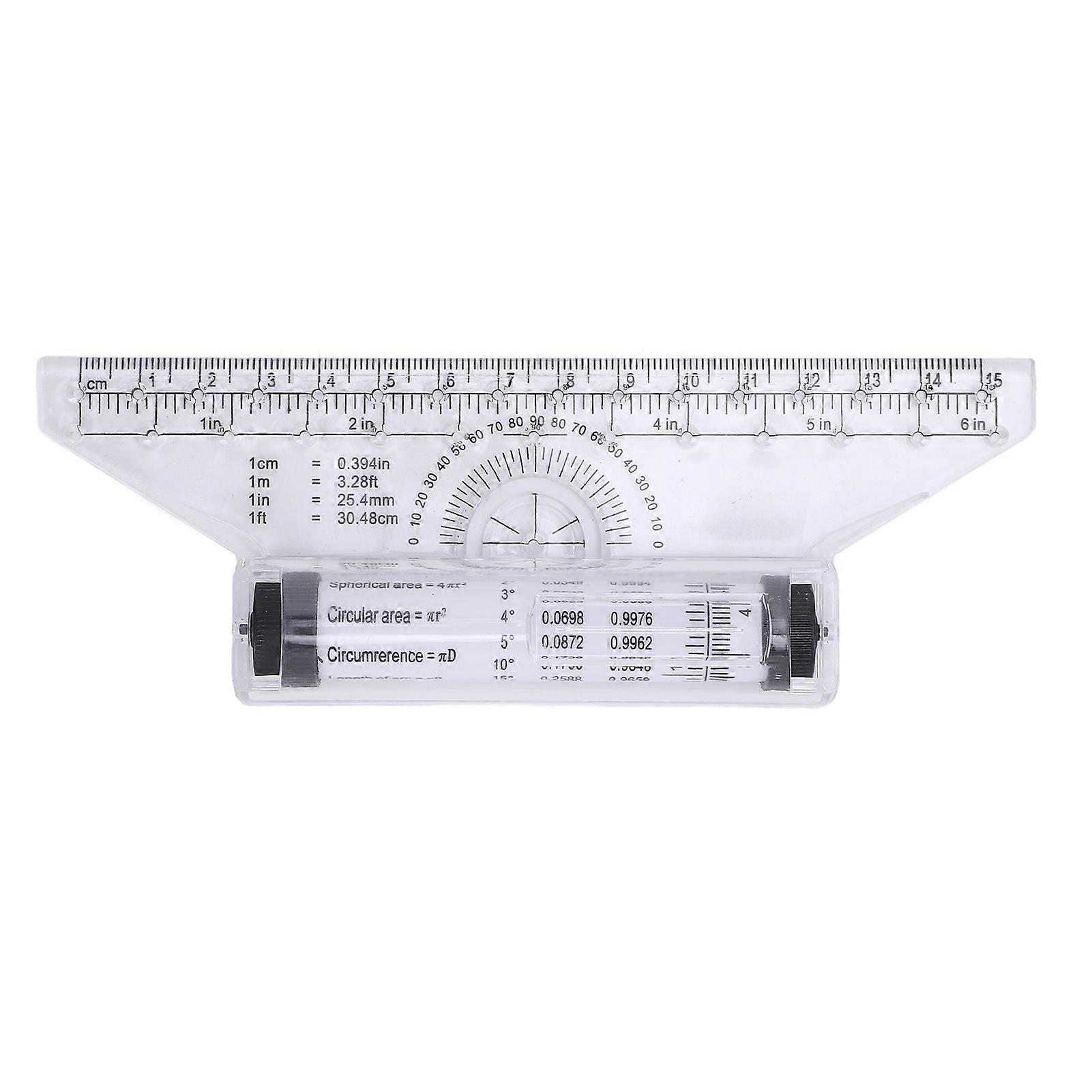 Rolling Ruler Parallel Line Arc Curve Drawing Measuring Roller Ruler with Built in Protractor