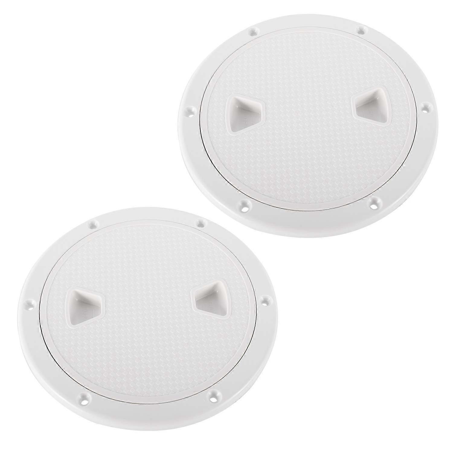 Inspection Hatch Round 6-Inch Opening, Non-Slip, Detachable Cover, 7.8-Inch External Diameter, 2-Pack For Marine Yacht