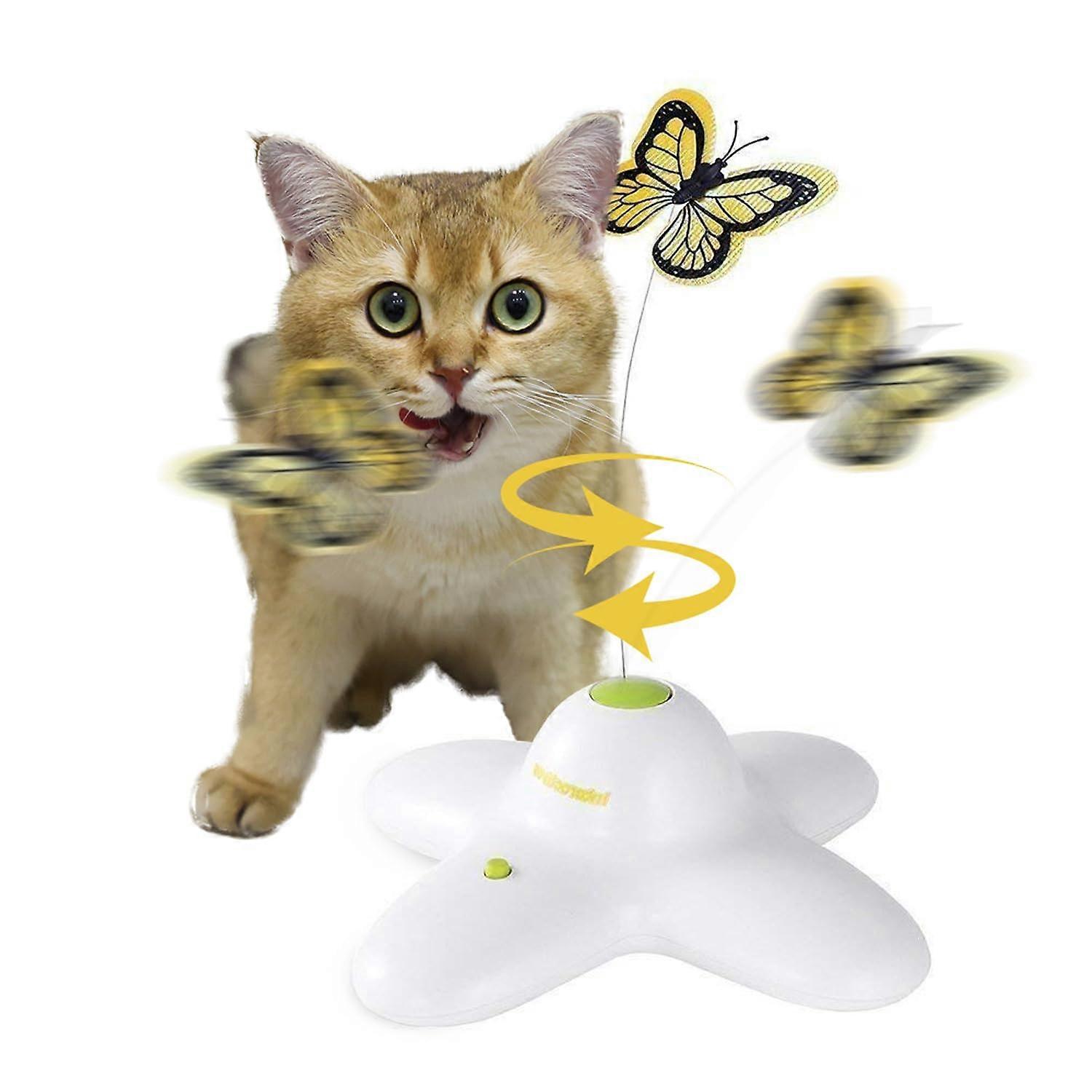 Cat Toys Interactive Butterfly Flutter Bug Cat Automatic Toy Stimulating Kitty Toys Enrichment for Indoor Cats