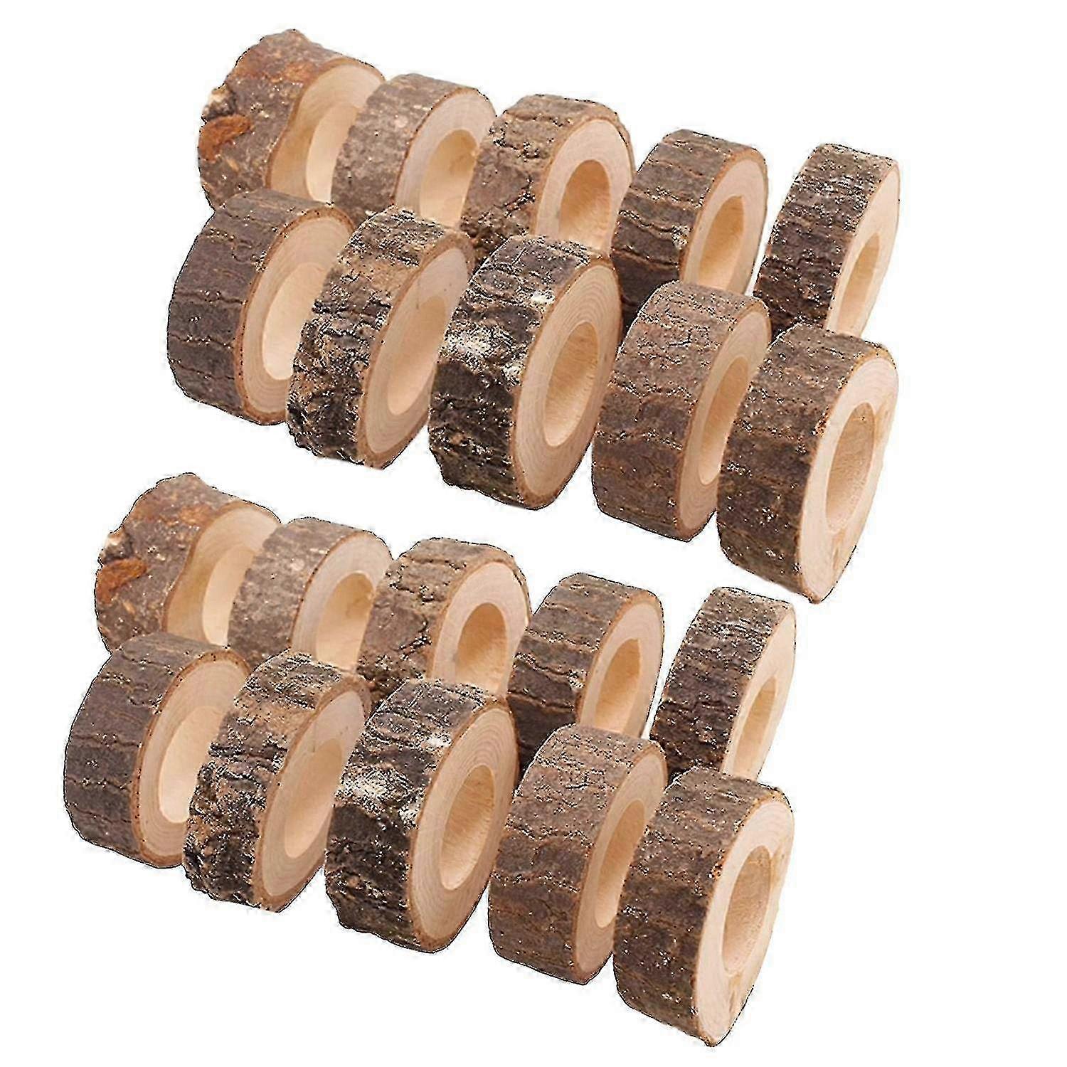 20 Pcs Anneau de serviette en bois Noël Serviette de table Ring Supports Round Serviette Holder Serviette décorative Rin-fast Delivery