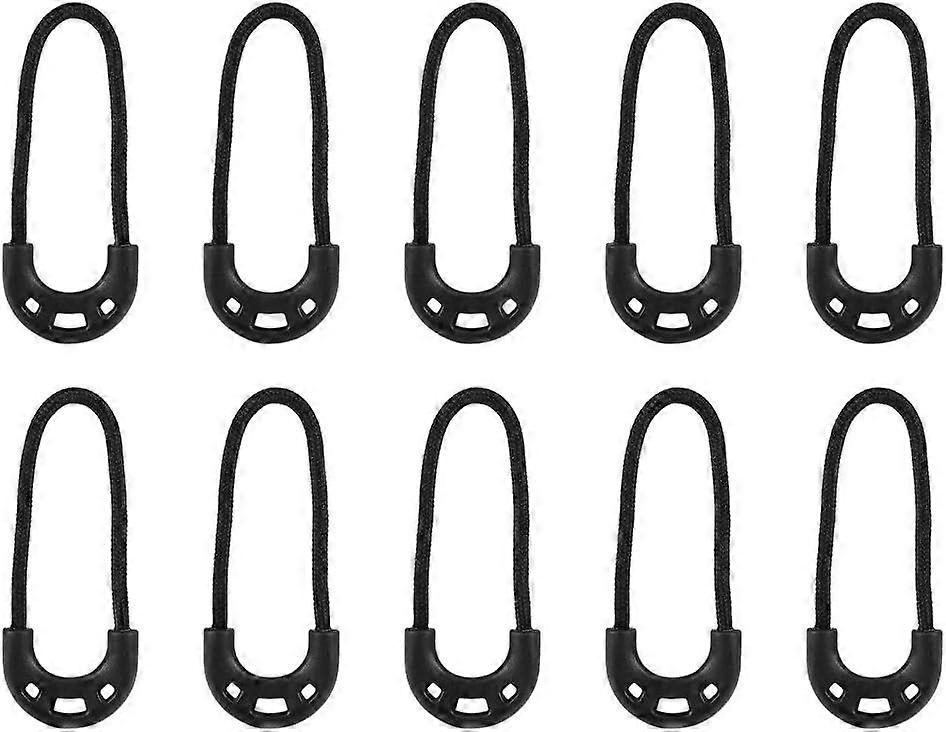 10 Pack EDC Zipper Pulls for Backpack and Clothing Black