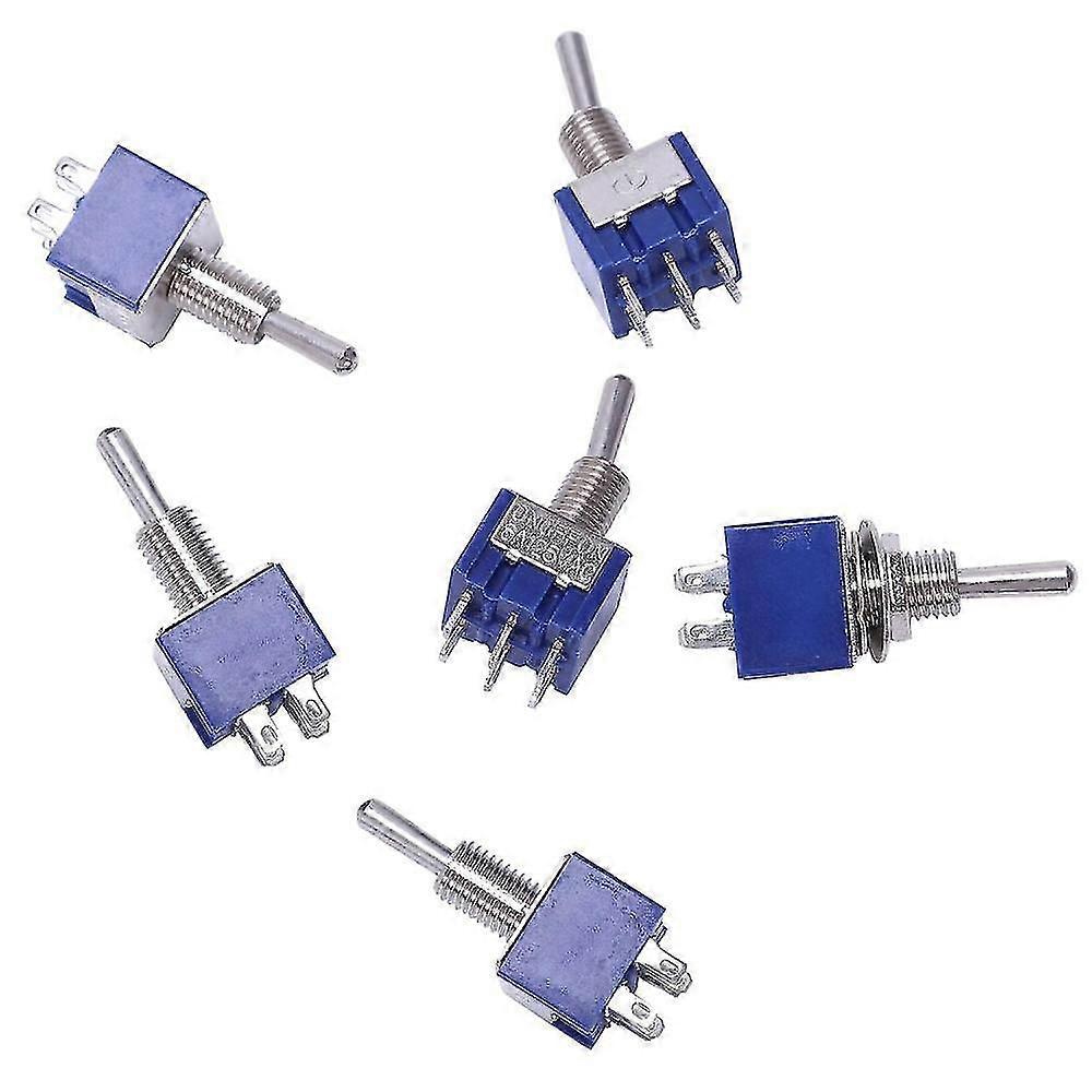 6 Pieces On-off-on 3-way Mini Toggle Switch 6 Pin 6a 125vac
