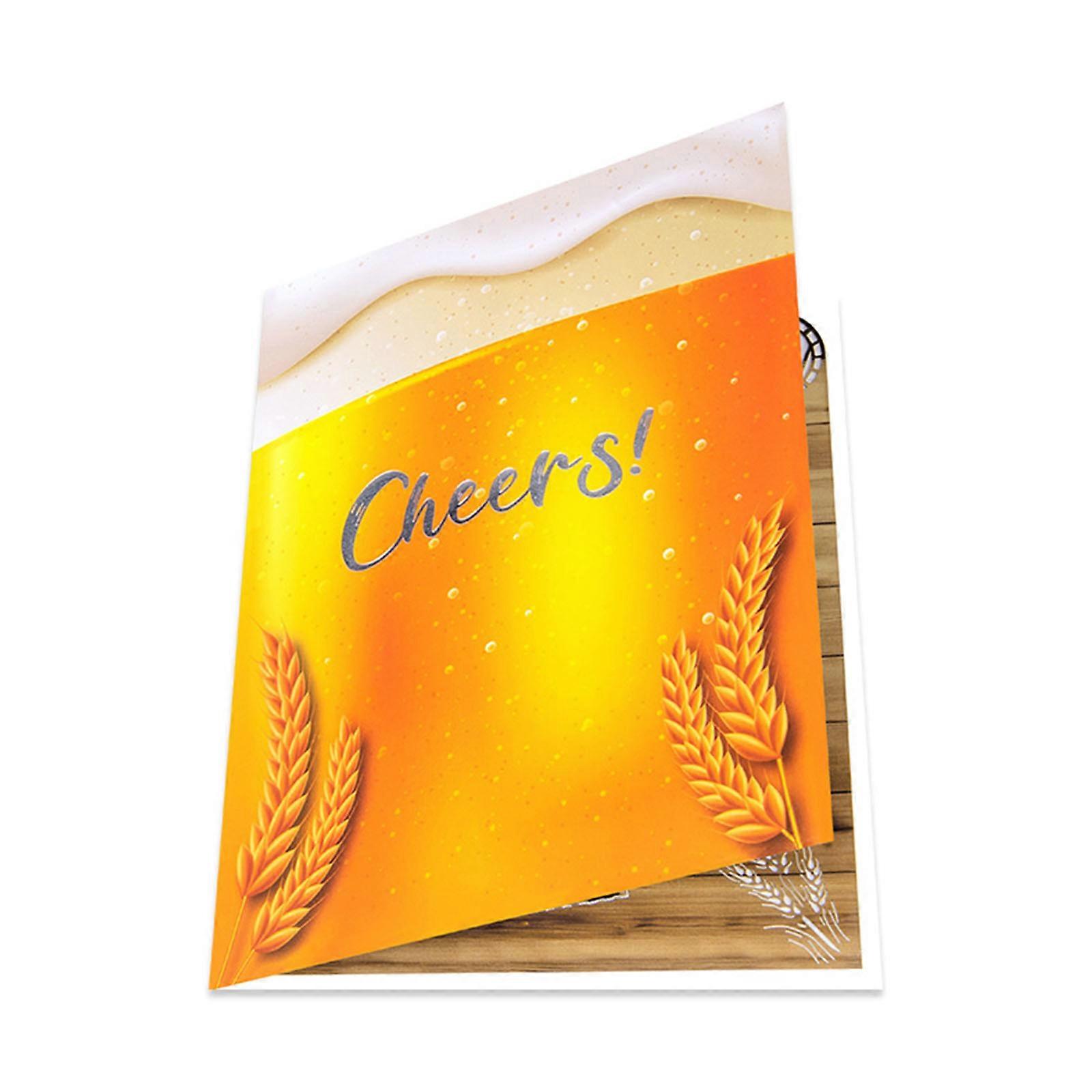 Intricate 3D Beer Bottle and Beer Mug Popping Up Greeting Card for Birthday and Father's Day Greetings Holiday Card