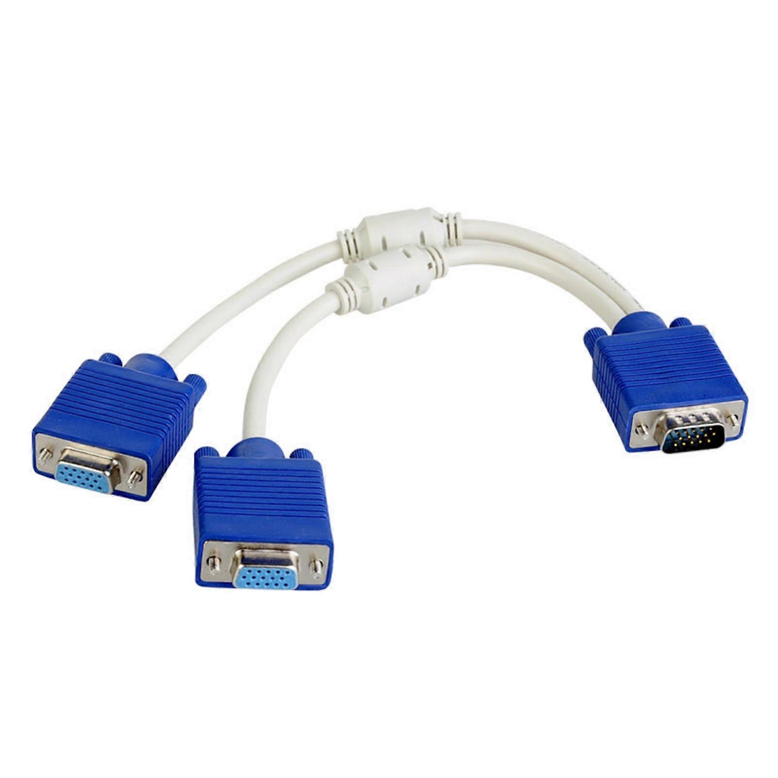 Cavo splitter VGA Y da 1 maschio a doppia femmina Cavo adattatore per duplicazione schermo e configurazione multi display 20 cm