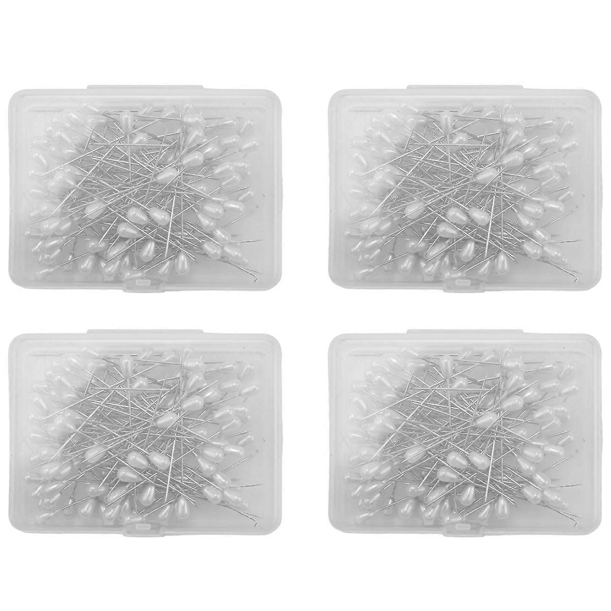 400 Pcs Long Teardrop Pearl Pins Straight Corsage Pins Sewing Pins
