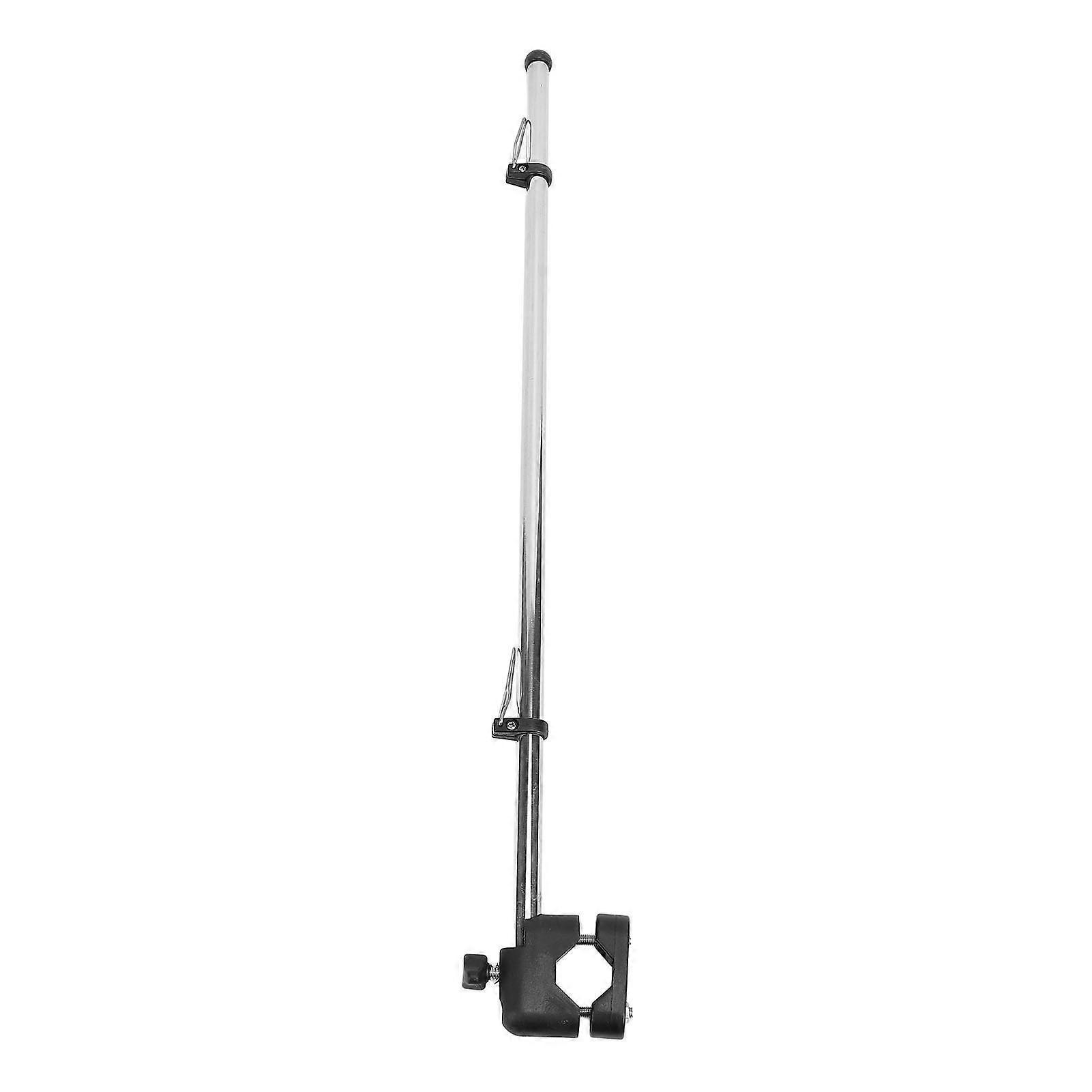 533.4mm Boat Flag Pole 304 Stainless Steel Rail Mounted Adjustable Plastic Clip Rustproof for Boat Yacht Car RV Marine