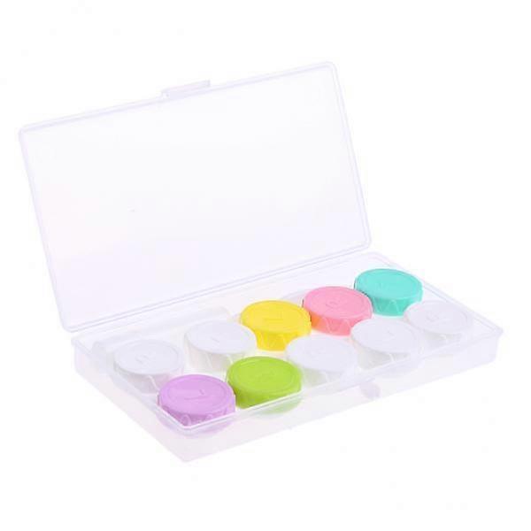 2-4pack 5 Çift Taşınabilir Seyahat Kontakt Lens Tutucu Depolama Islatma Kutusu Kılıf Seti