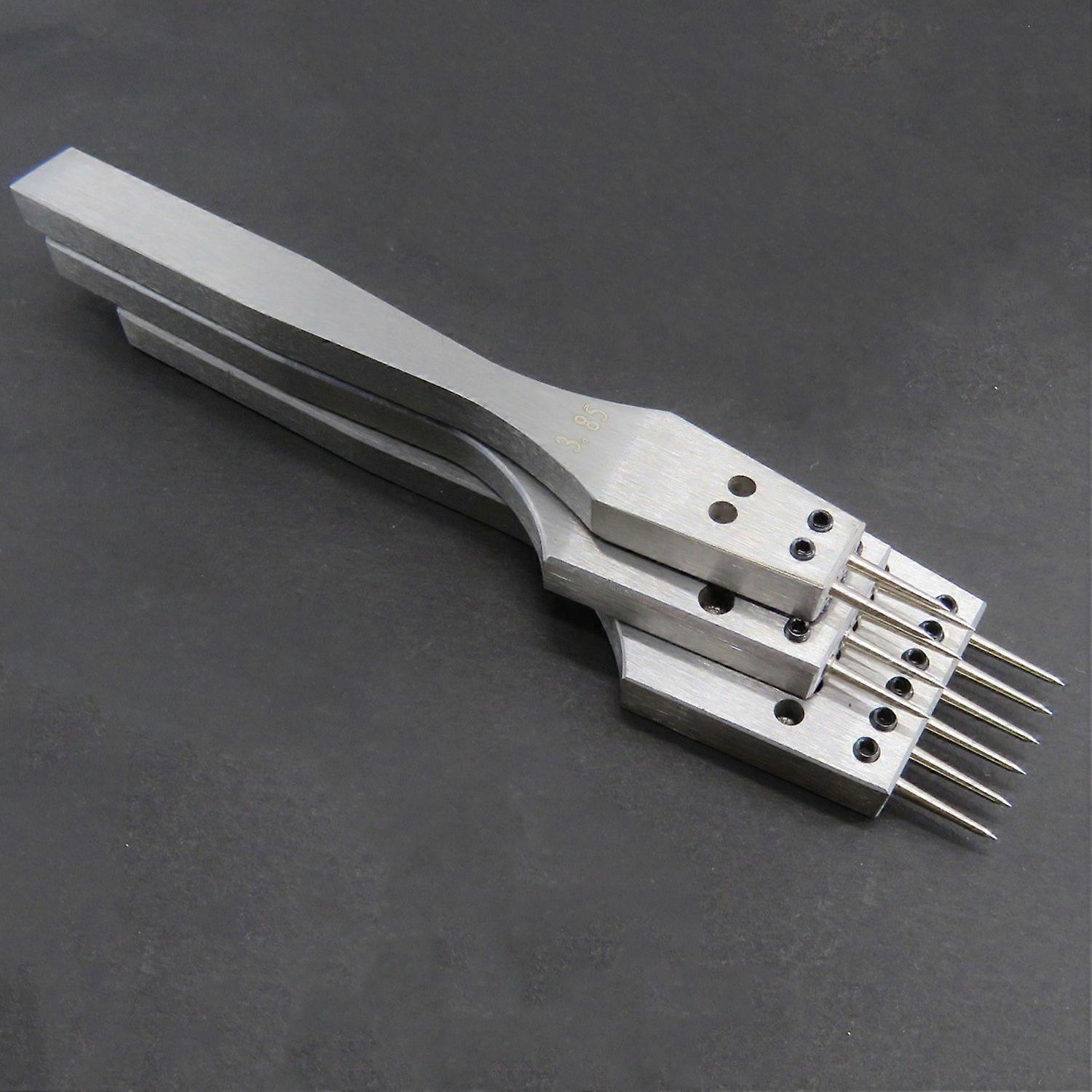 3 قطع مجموعة لكمة جلدية 2/4/6 شق 4 مم تباعد الفولاذ المقاوم للصدأ مقبض إزميل دائري