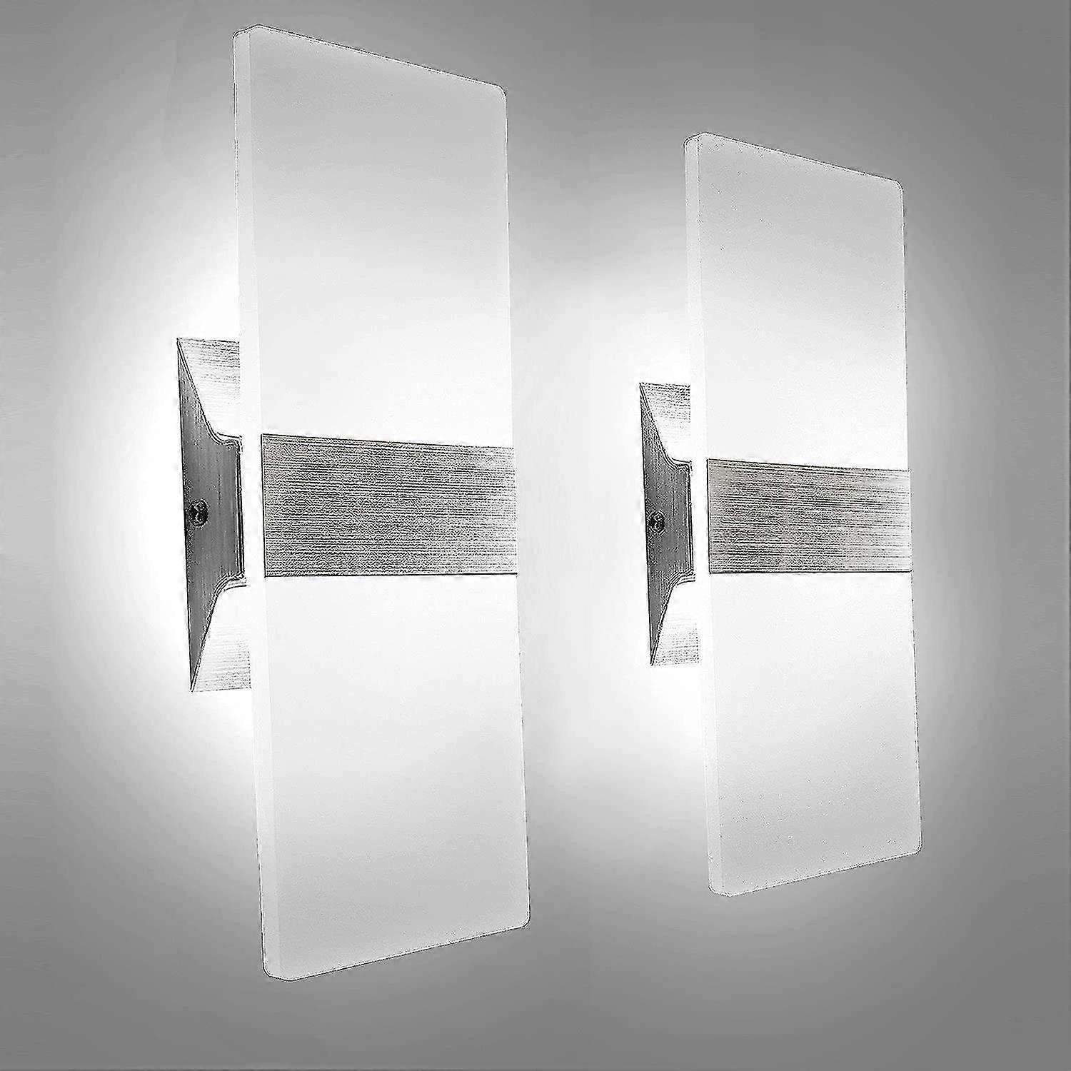 Modern wall sconces binary set, LED wall lamp 10W, 6000k white light upwards down lighting 2025