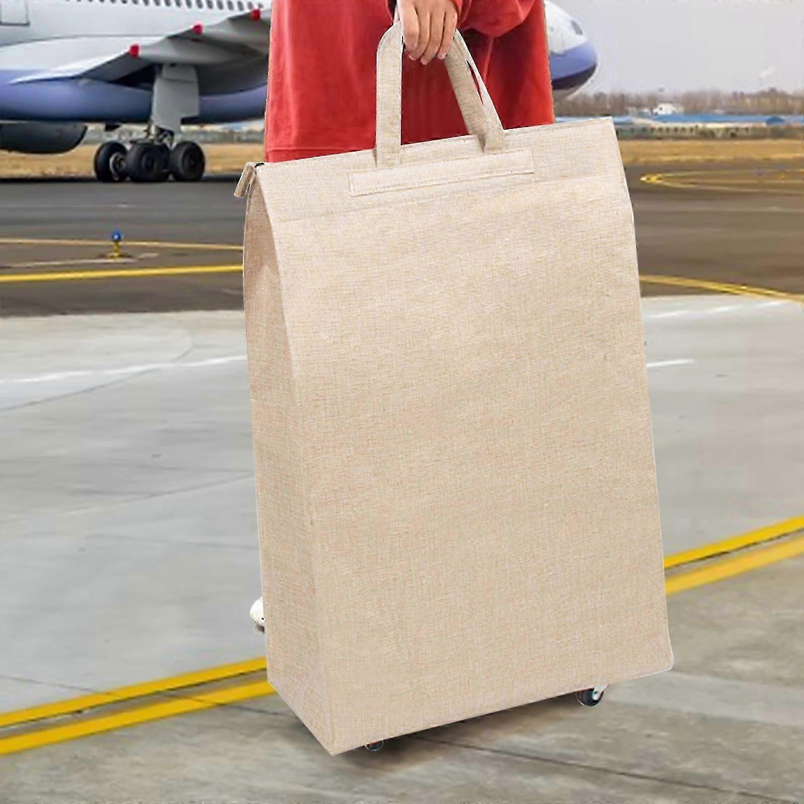 حقيبة سفر قابلة للطي حقيبة تخزين غير منسوجة الفن سوبر سعة كبيرة المحمولة الطائرات حقيبة الأمتعة مع بكرة