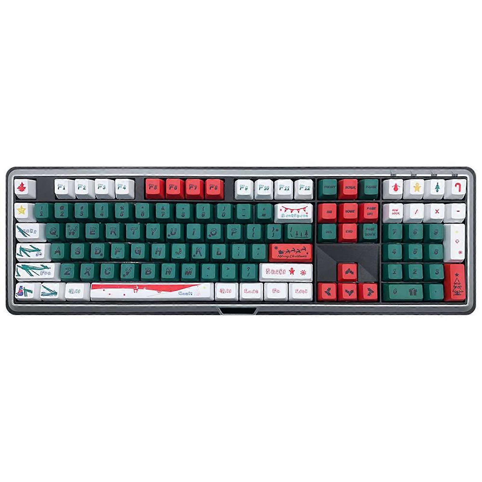 Christmas Theme Keyboard Keys Caps DIY PBT DyeSublimation Keycaps For Mechanical Keyboard Switches OEM Profile 123PCS