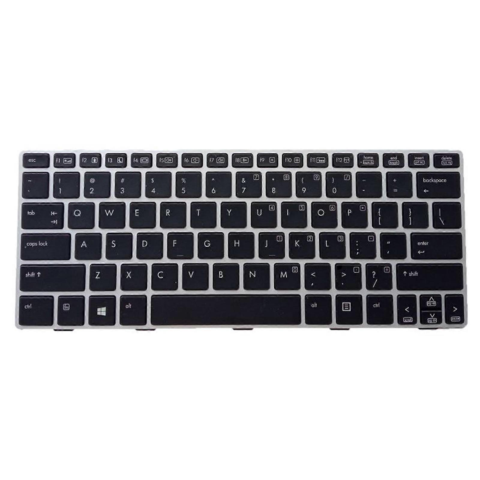 For EliteBook 810 G1 810 G2 810 G3 Keyboard Black US English Keyboard with Frame Notebook Accessories Replacement silver frame