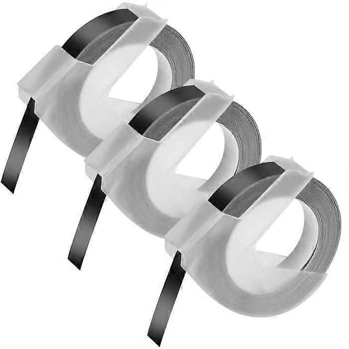 Labeling tape - Phonillico - Pack of 3 - Black - 9mm - 3D embossed print