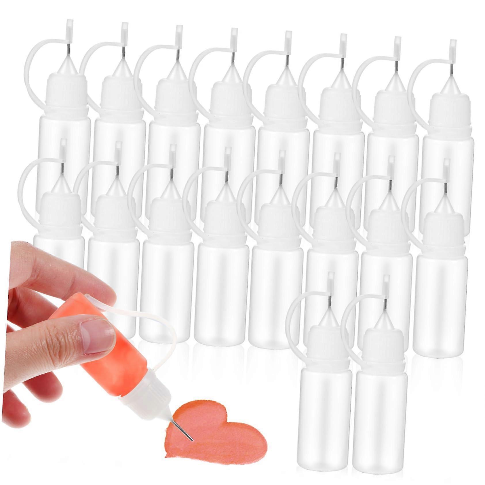 20 Precision Glue Bottles with Needle Tips, Refillable Applicator Bottles for DIY Crafts and Hair Coloring, 10ml Each