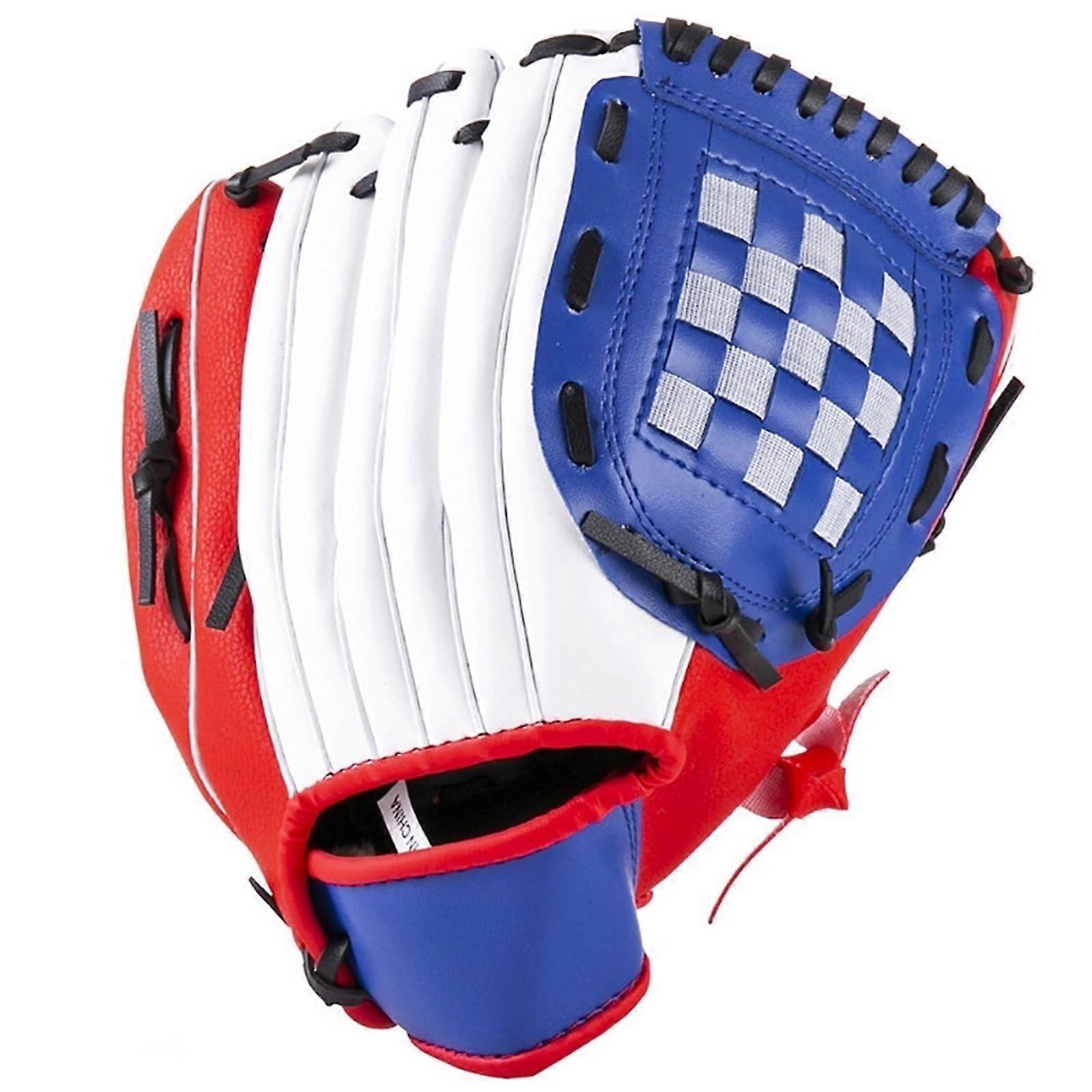 Baseball Glove 1 Piece Left Baseball Glove Thickened Baseball Glove Youth Closed Basked Softball Gloves (Color : Red, Size : L)