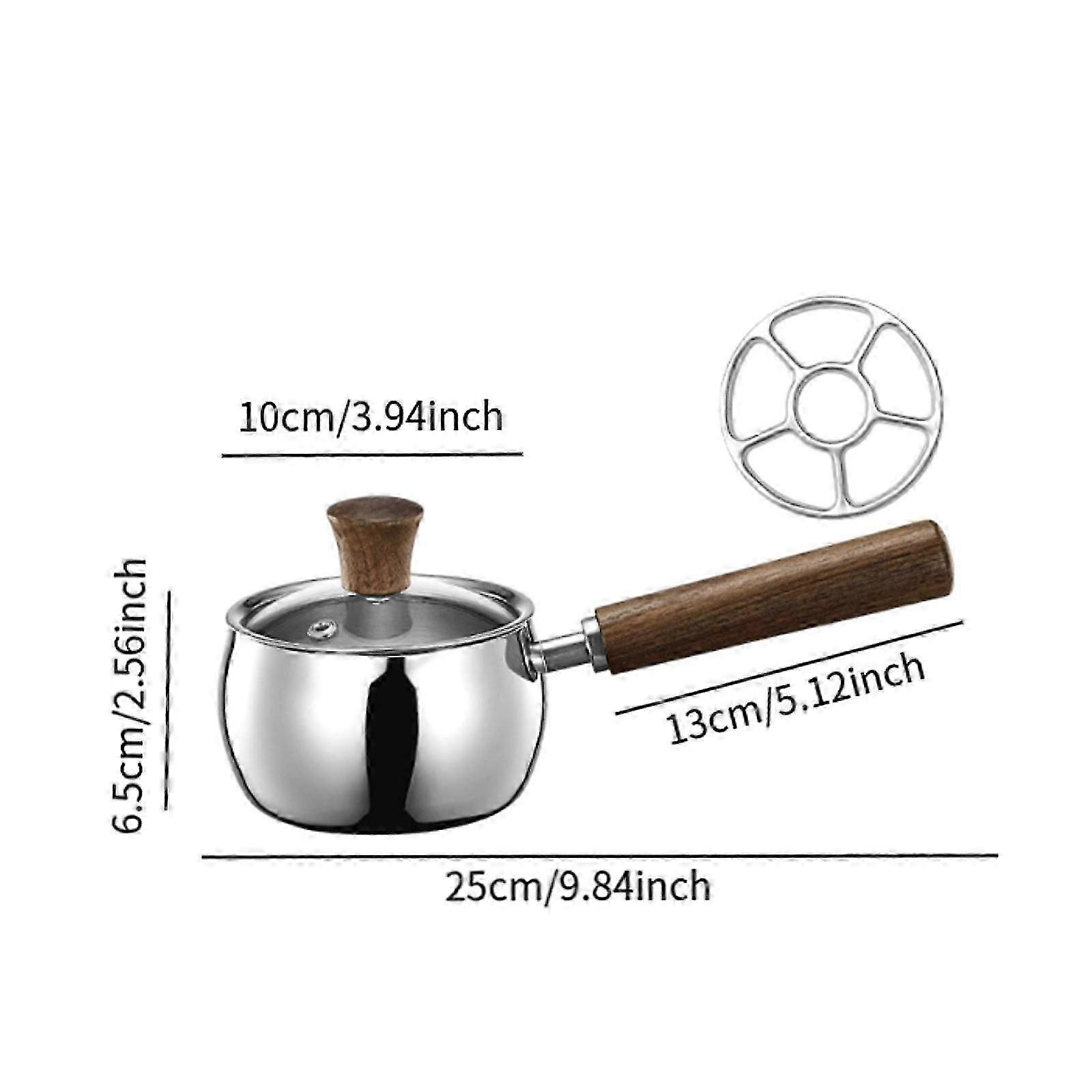 Nonstick Saucepan with Lid for Reheating Soup and Oil, 6.5x25cm