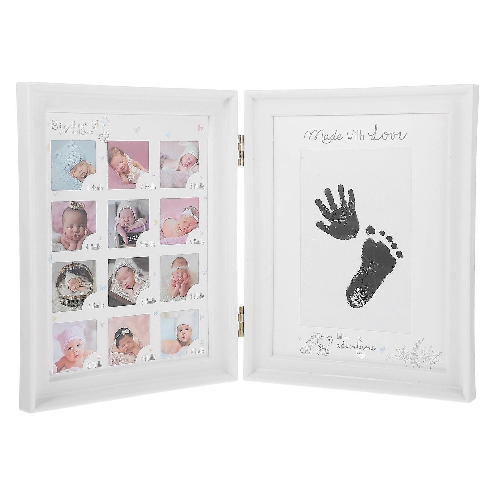 Infant Photo Keepsake Frame for Storing and Sharing Cute Hand and Foot Prints
