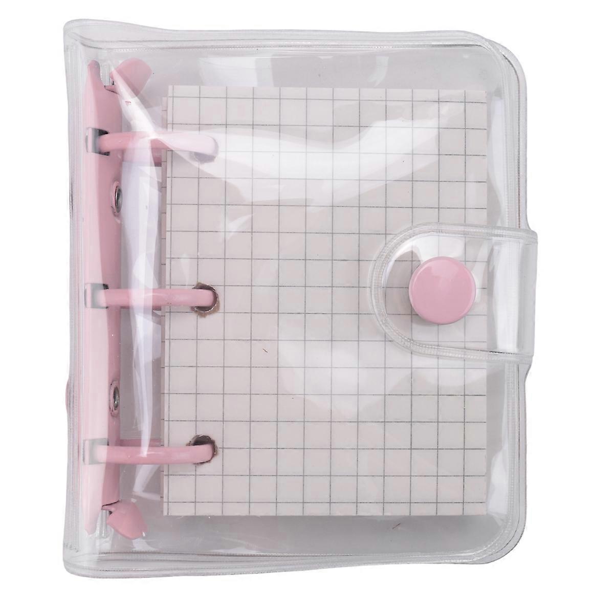 4 Pack Mini Transparent 3 Ring Binder Covers with Grid Inner Page