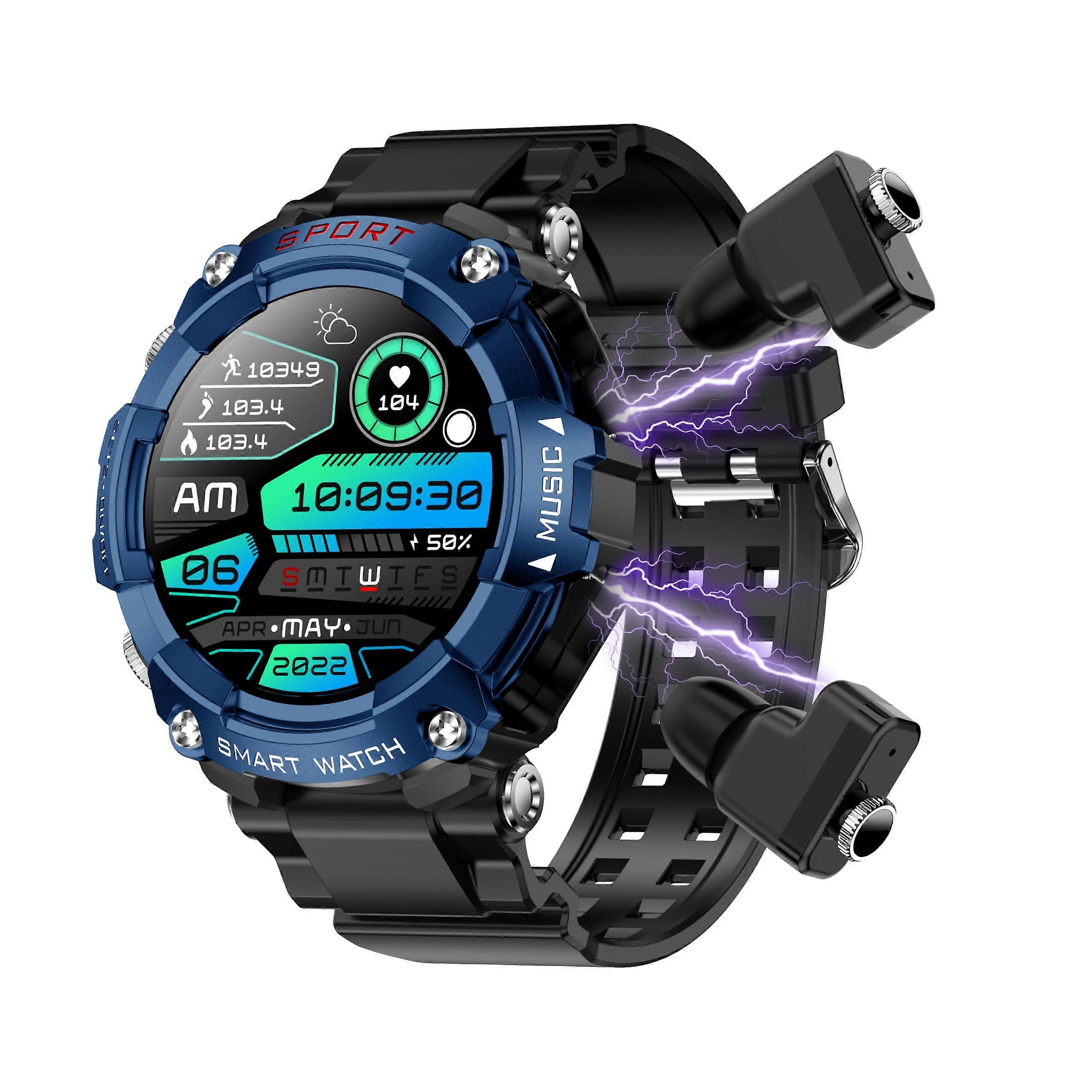 Smart Watch with Earbuds for Men, 1.52 Inch Fitness Watch T96, 2 in 1 Bluetooth Watch for iOS Android