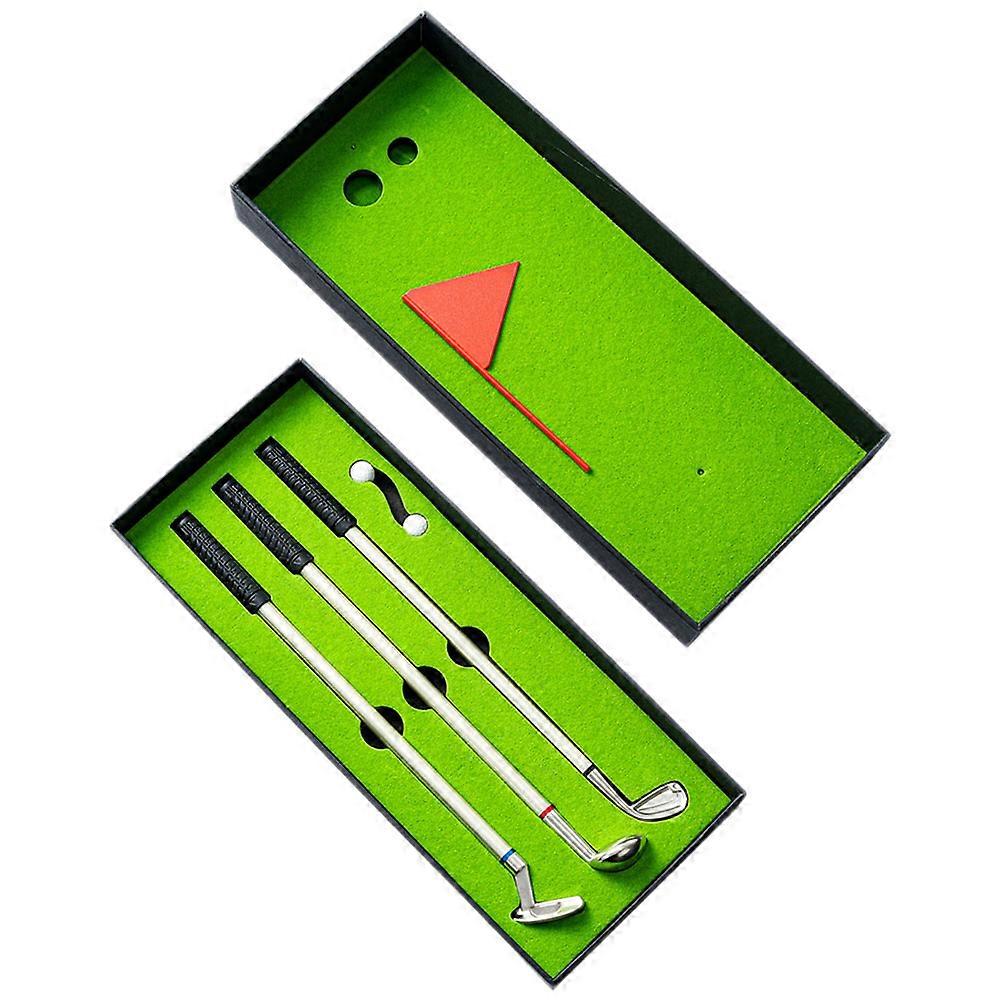 1 Set Golf Club Ballpoint Pen Novelty Desktop Ornament Practice Putter Design