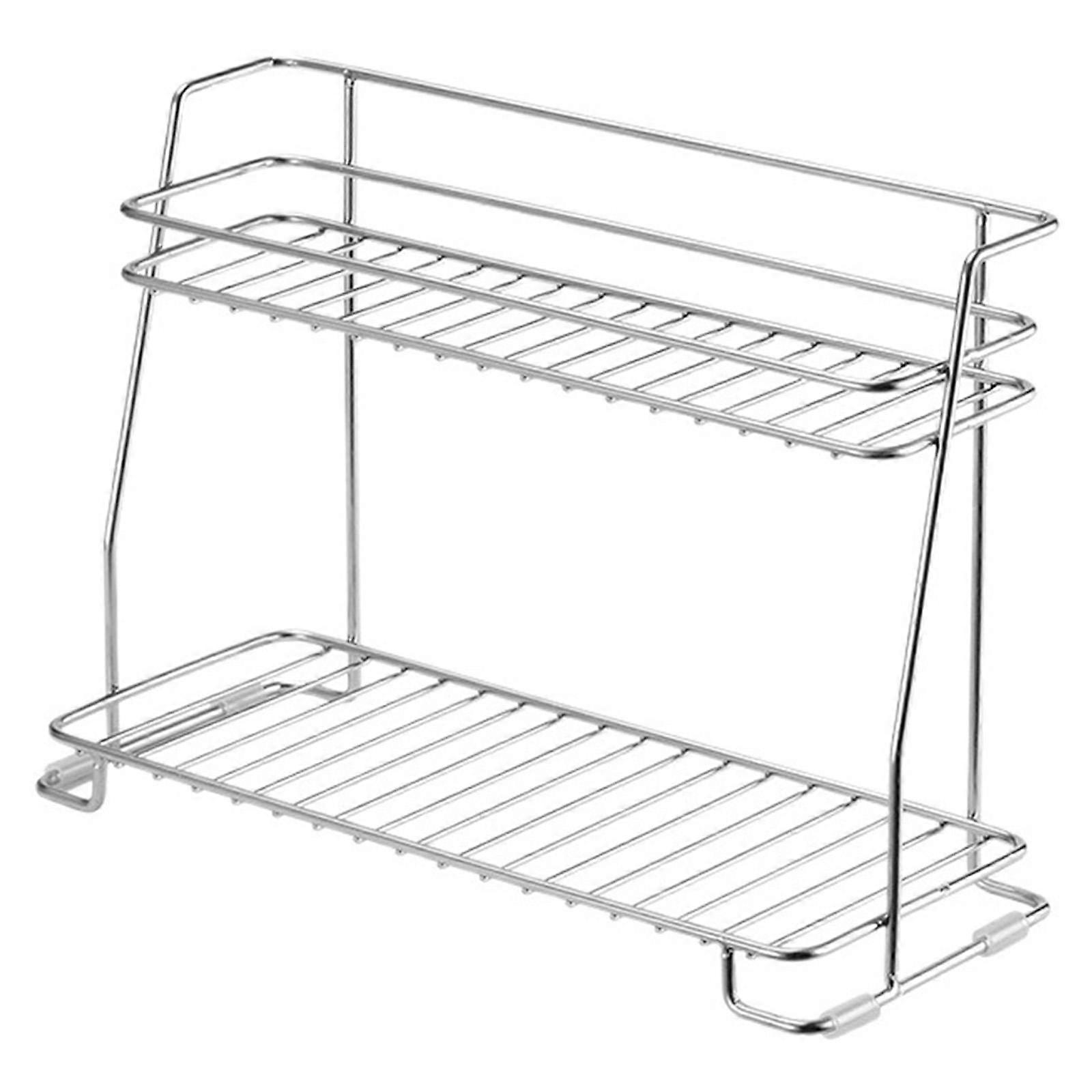 Bathroom Storage Shelf 2 Layer Dish Drying Rack for Under Sink Home Bathroom