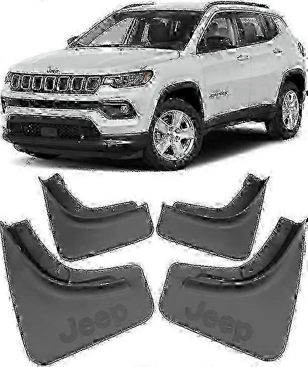 Authentic Front and Rear Molded Splash Guards and Mud Flaps for 2017-2023 Jeep Compass Vehicles well