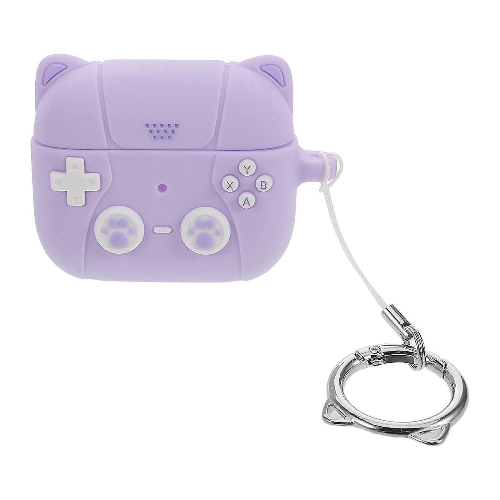 Headphone Carrying Bag Silicone Earphone Case For Violet Color Compact Size 1Set