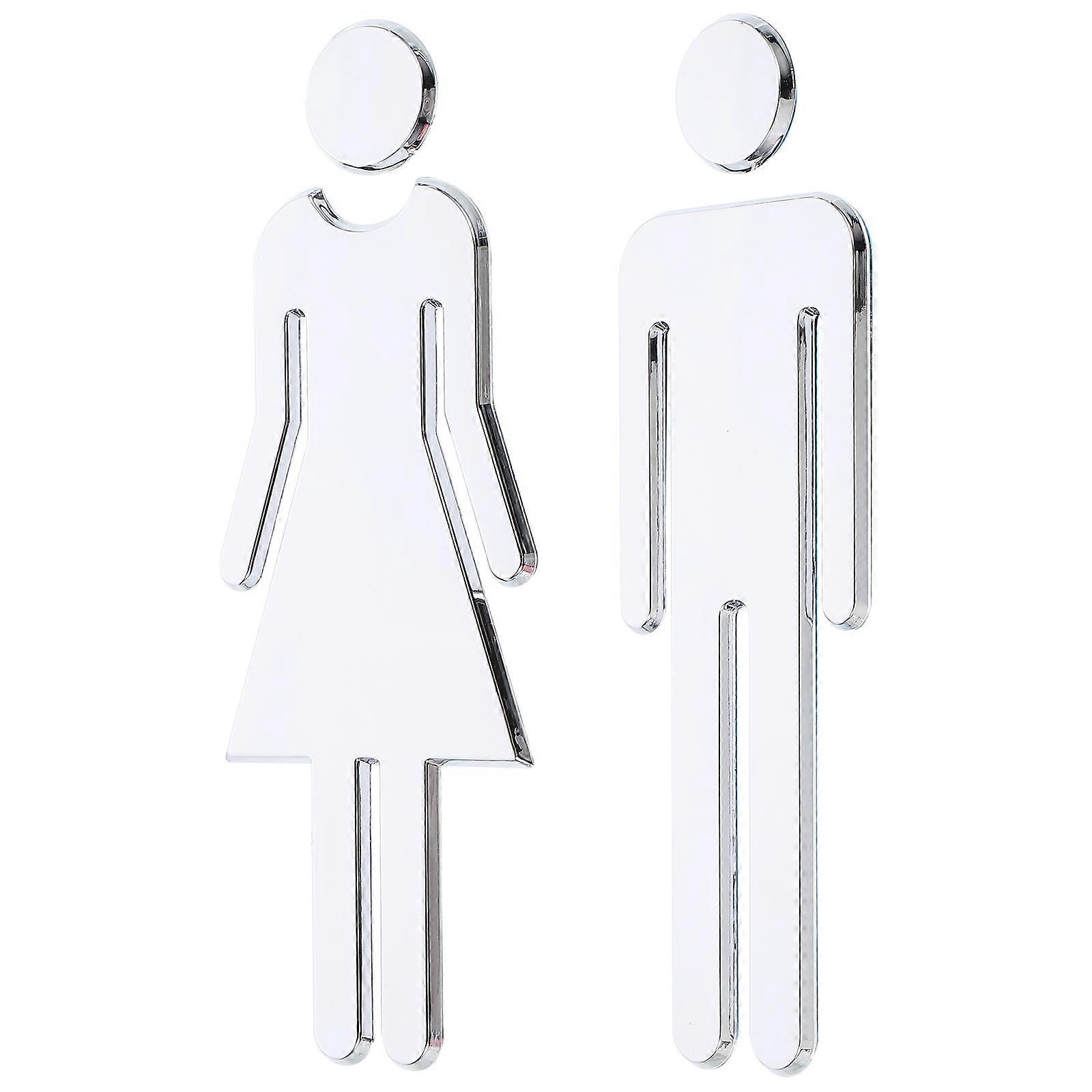 Metal Toilet Sign Lavatory Symbol Plates for Hotel Restroom Doors Men Women Bathroom Signs Public Washrooms Directional Markers Easy Installation