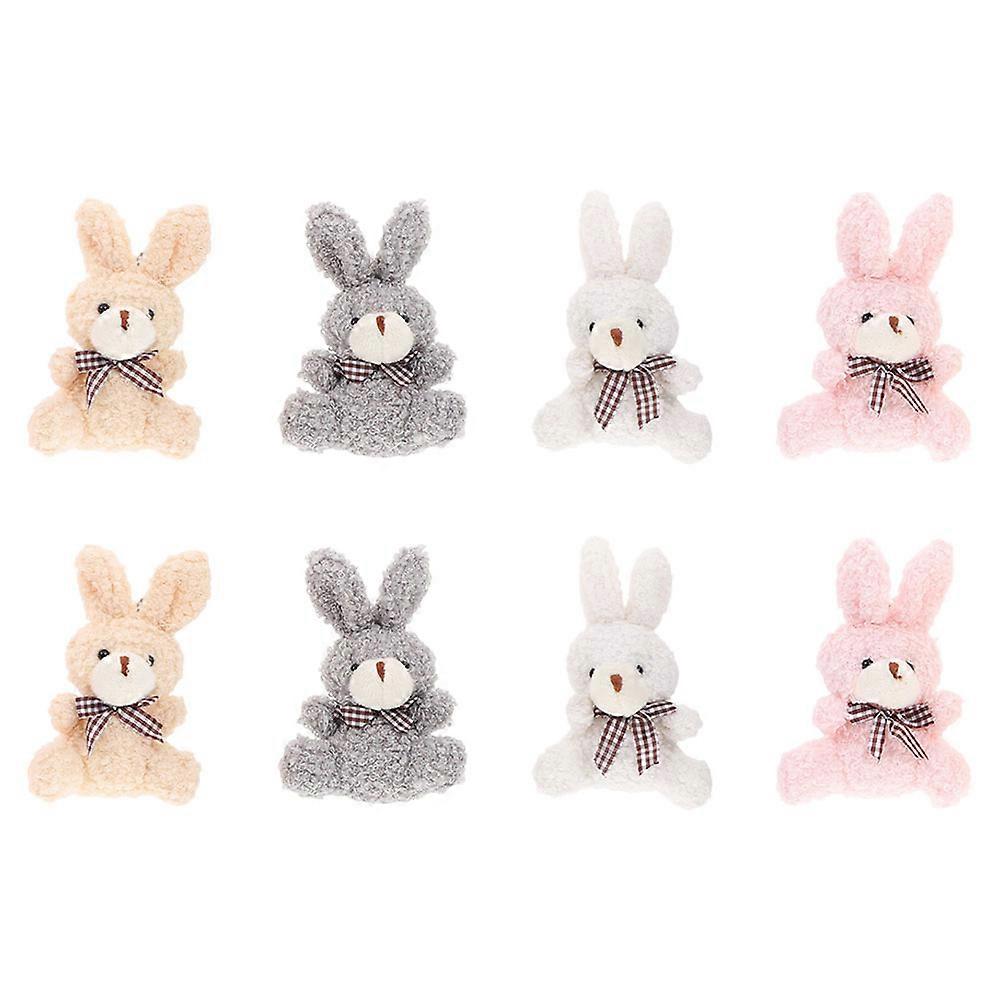 Pendant Decoration For Bag Rabbit Key Ring Plush Keychains Backpack Accessory Pink 4.3 3.1 2.0in Keychain 8Pcs