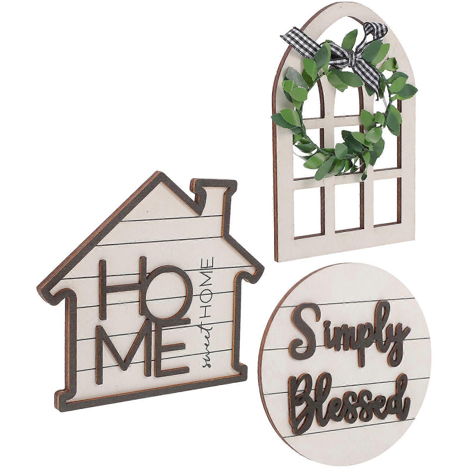 Tiered Tray Decor Farmhouse Decor Set Rustic Farmhouse Parties Natural Wood Style Assorted Color 1 Set