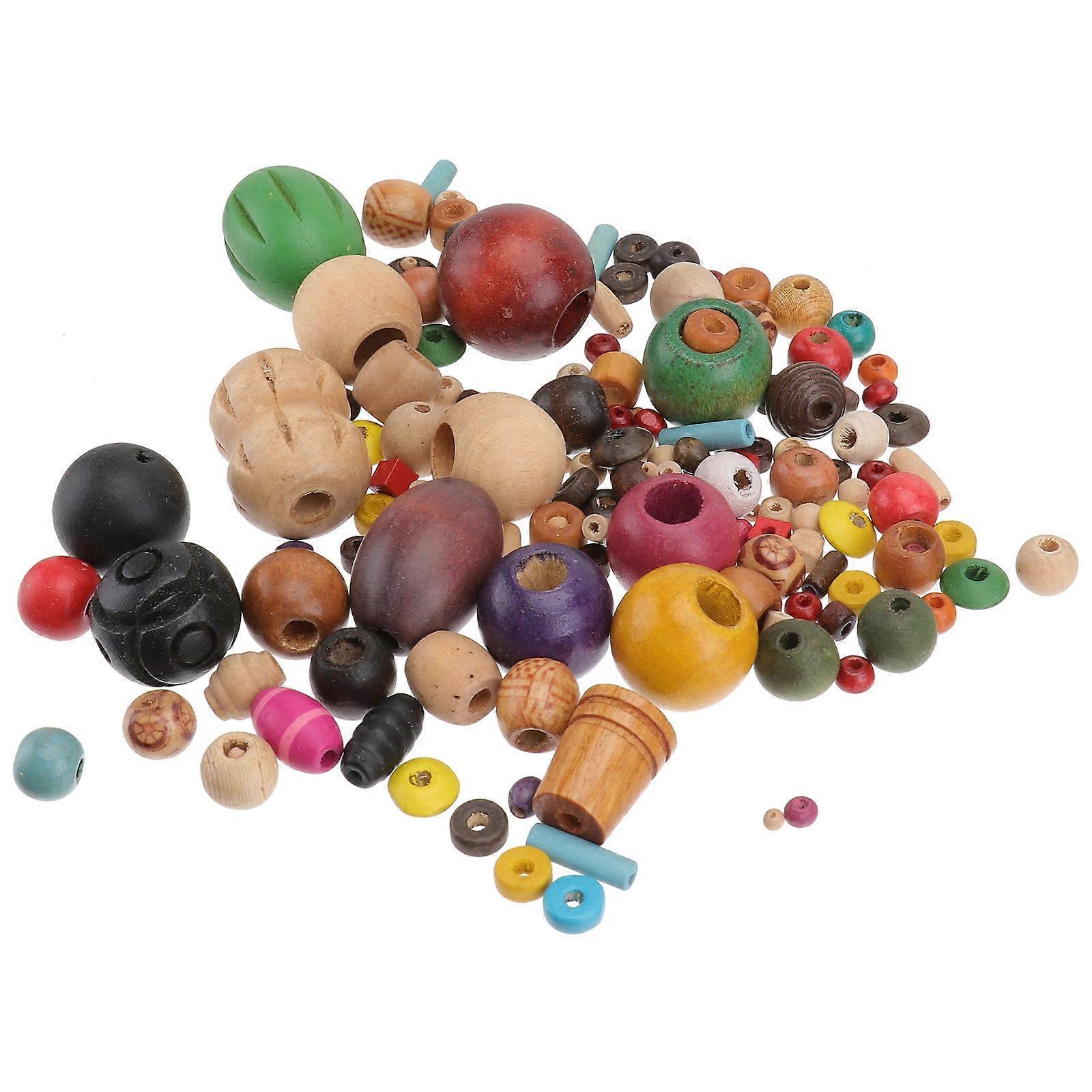 Wood Bead DIY Craft Decorations for Handmade Projects Plastic Multi Color 1 Package