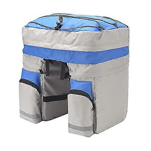 Fahrradtaschen FOR Gepäckträger, Fahrradtasche 60L Hinterer Rack Pannier Two Bags Blue Grey