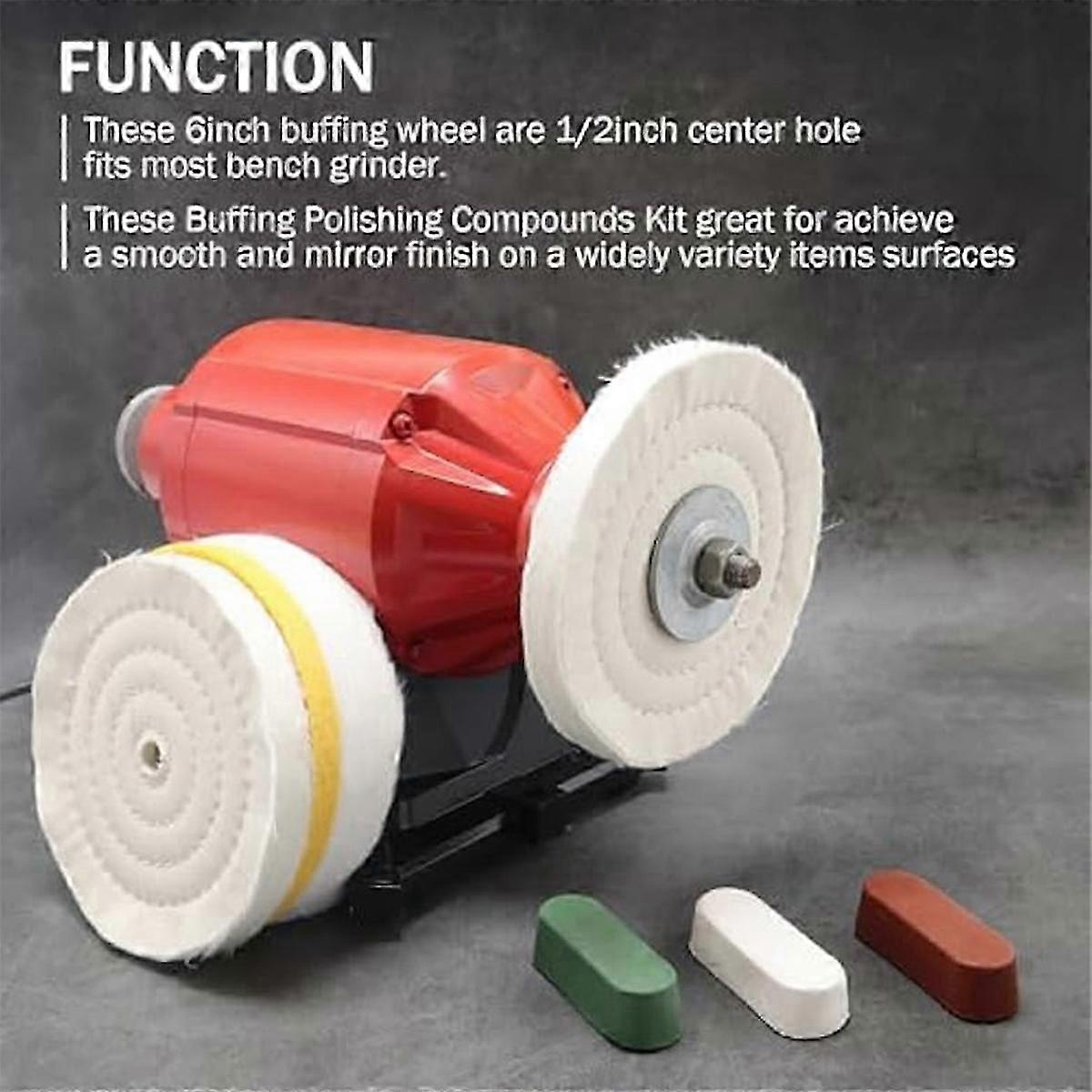 4pcs Buffing Polishing Wheels,Soft/Fine/Medium for Bench Grinder Tool
