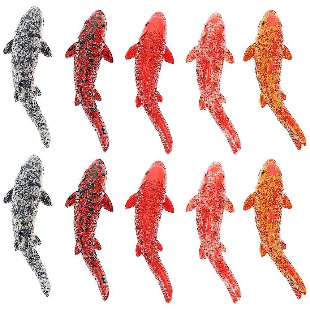 Fish Aquarium Miniature Koi Fish Figurine Spacesaving Decor 10Pcs