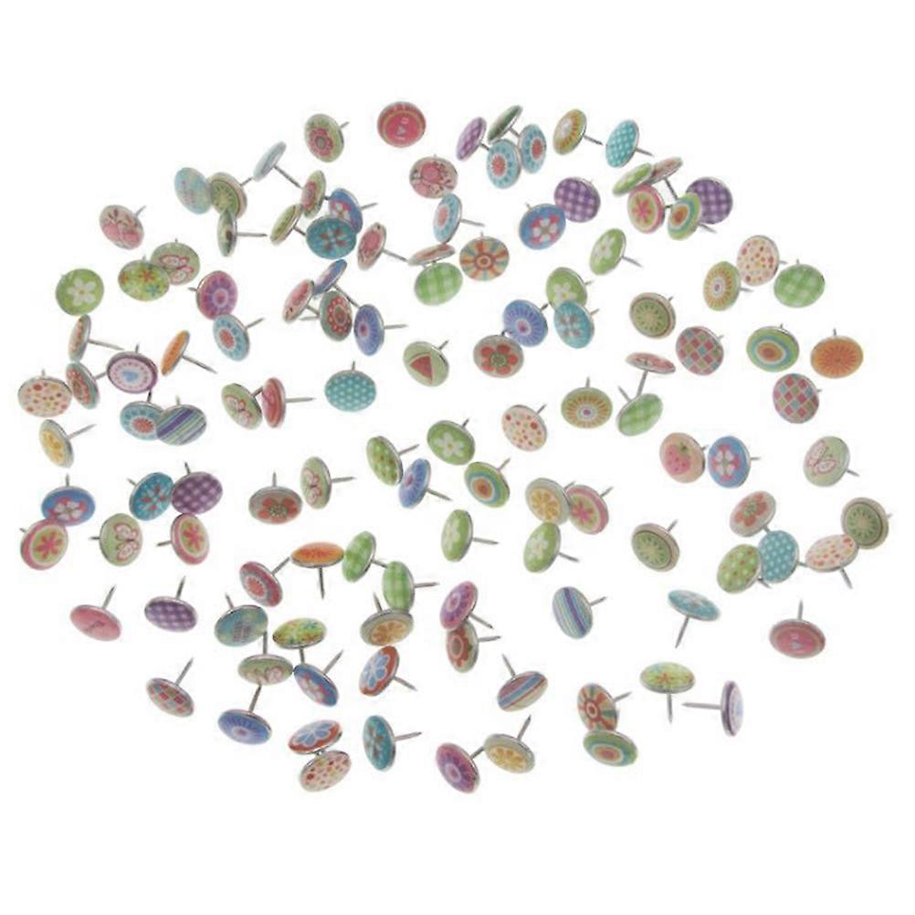 Push Pin Clips For Bulletin Board Diy Tool Round Metal Home Office School Projects Assorted Color 100Pcs