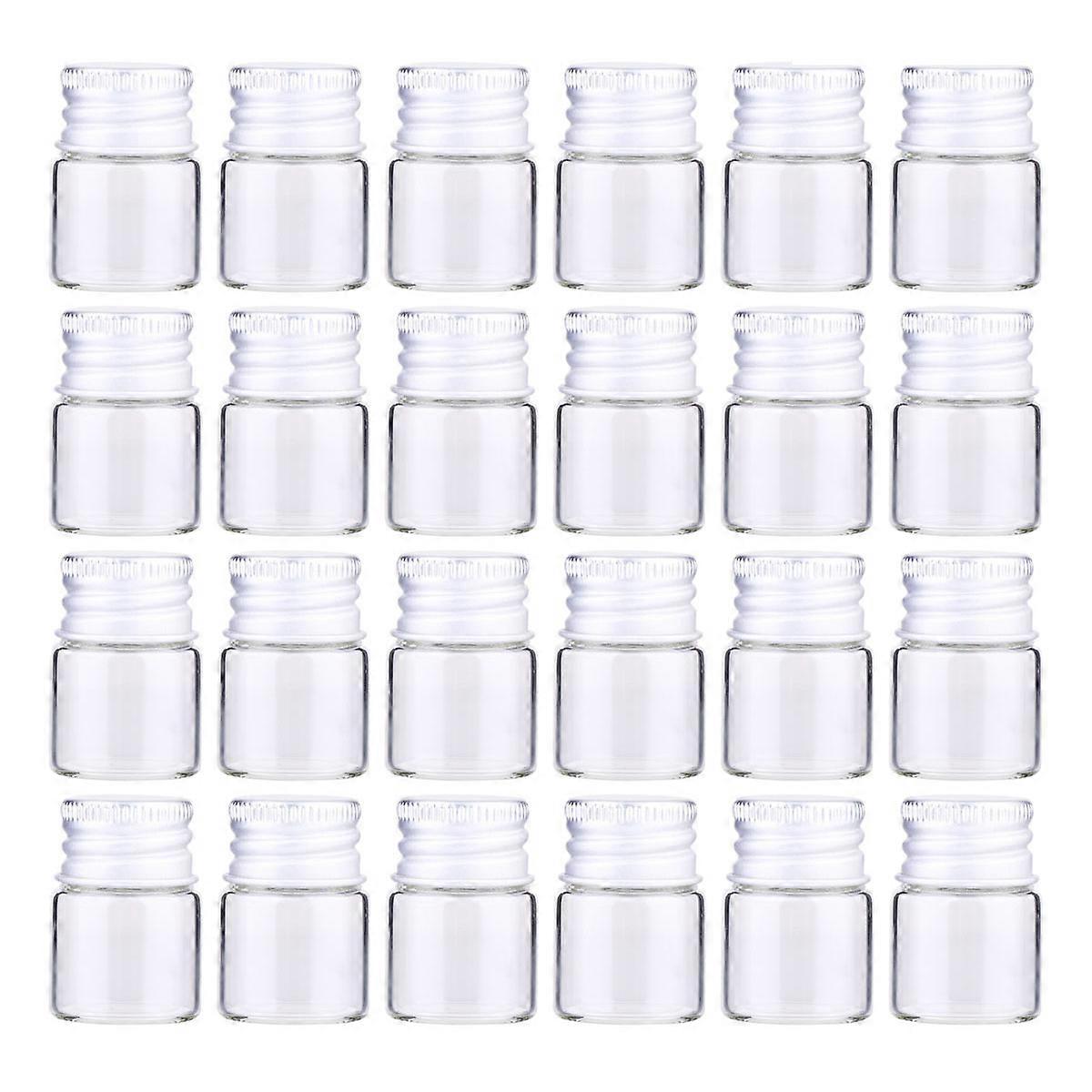 Storage Jar With Lid Small Bottles For Liquids Clear Bottles With Caps 25Pcs