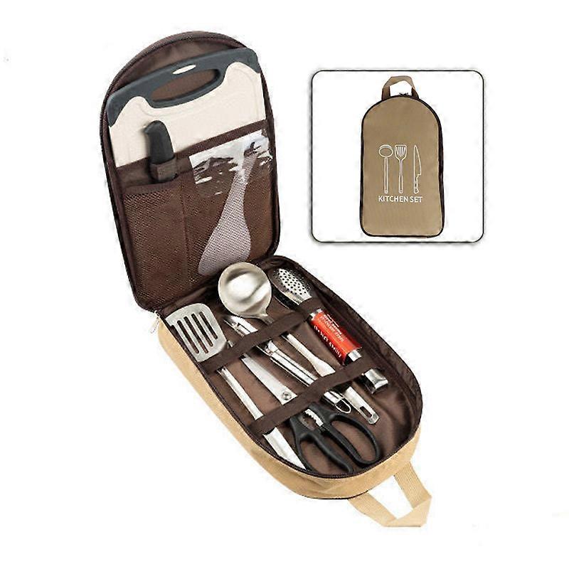 Camping Cutlery Set with Large Capacity Storage Bag For Parties Hiking Trips