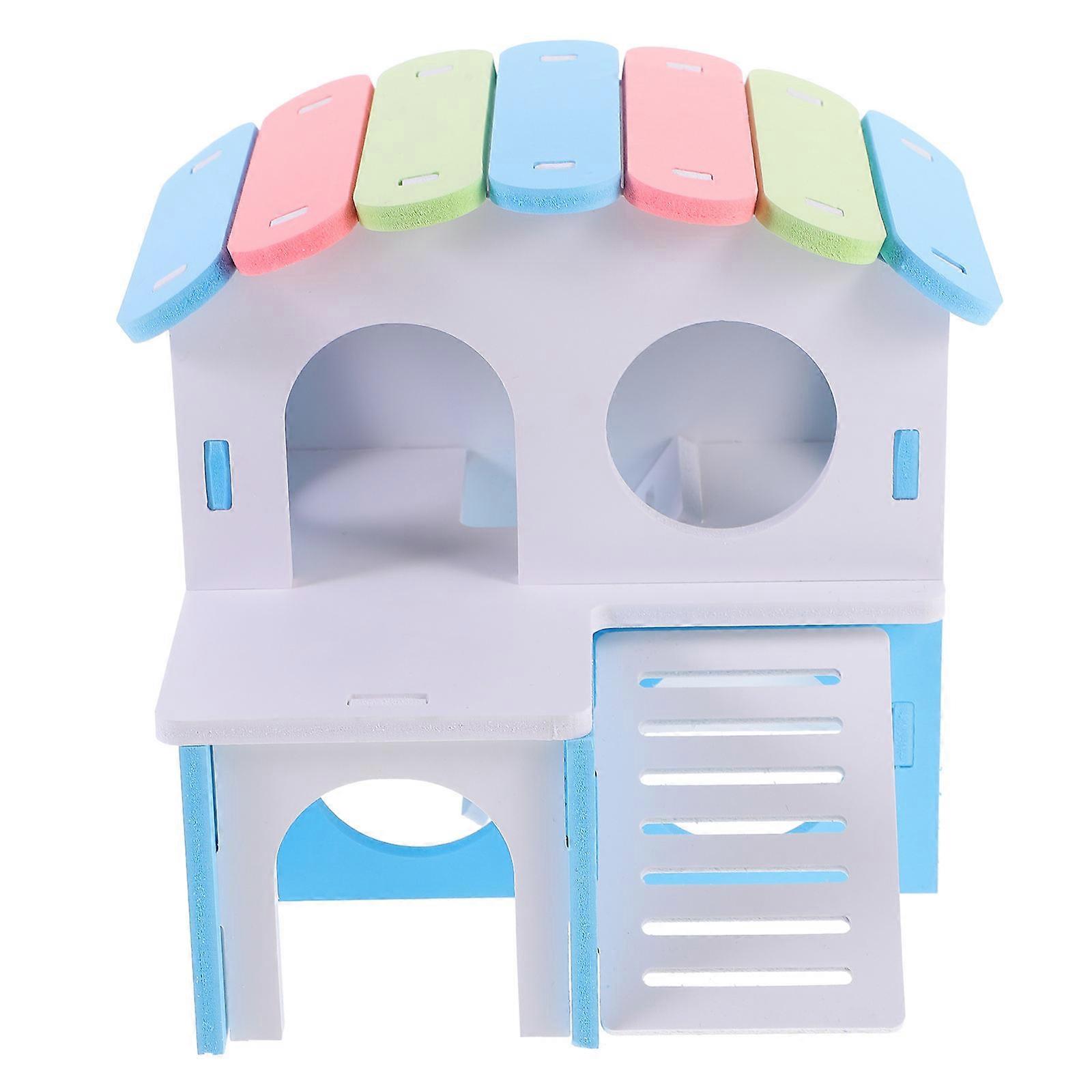 Guinea Pig Villa Hideout Spacious Double Habitat for Hamsters, Chinchillas & Small Animals – Bright Colorful Design for Fun Relaxation, Easy to Clean
