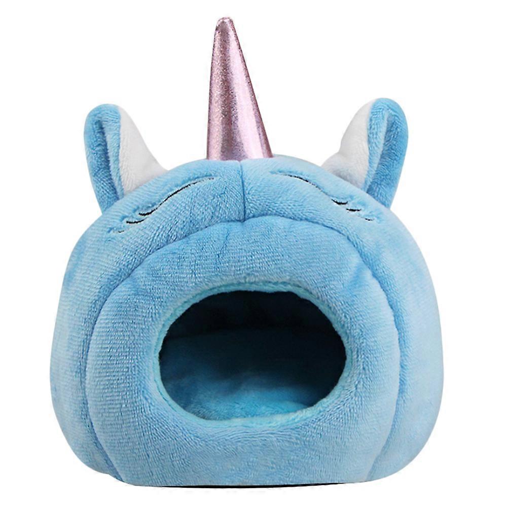 Unicorn Plush Hamster Hideout Bed Warm Cave for Pets – Soft Comfort for Chinchillas, Mice, and Rabbits – Chic Cage Decor
