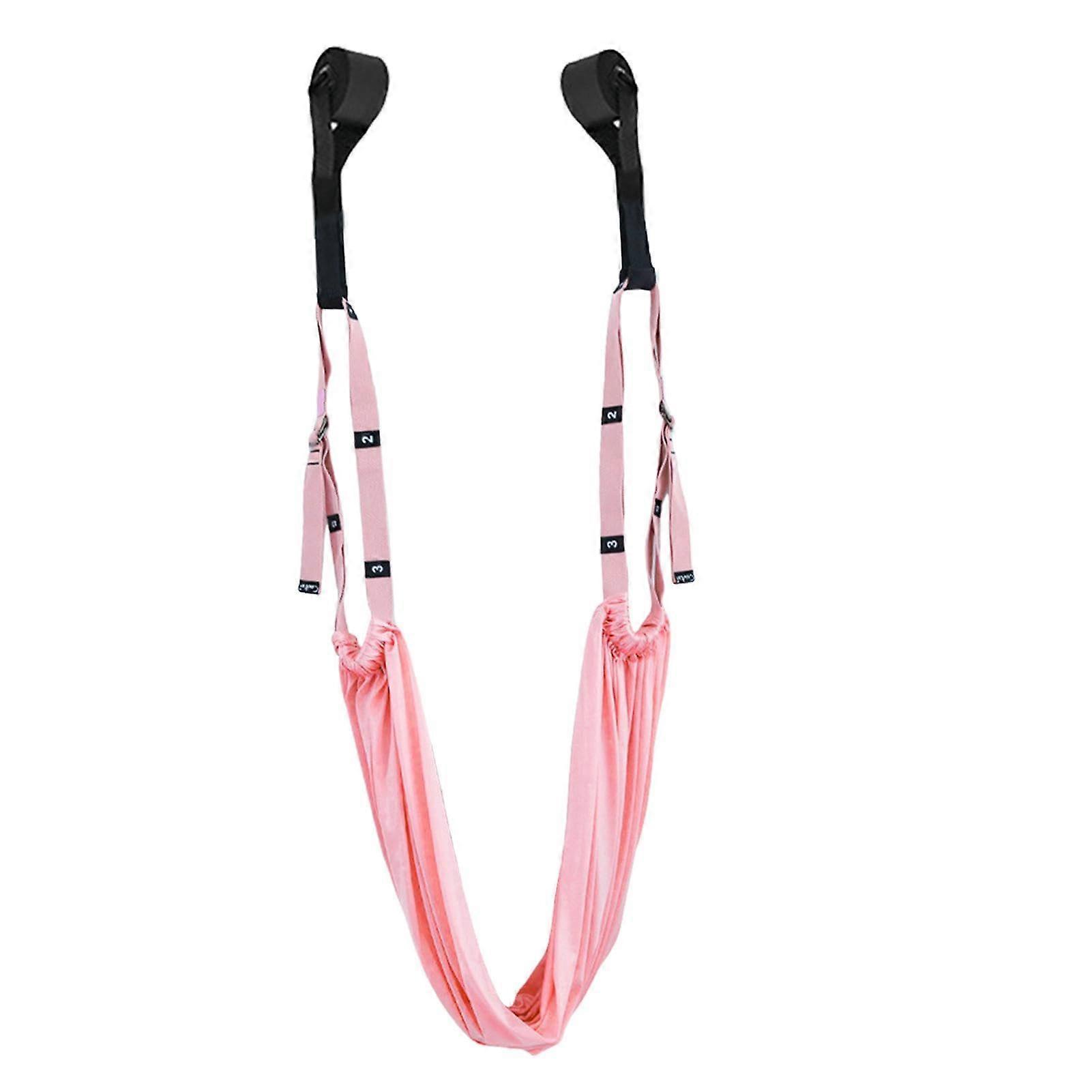 Waist and Back Stretch Band for Flexibility Exercises, Back Bend Training Belt with Door Support for Yoga and Pilates, Rose Color