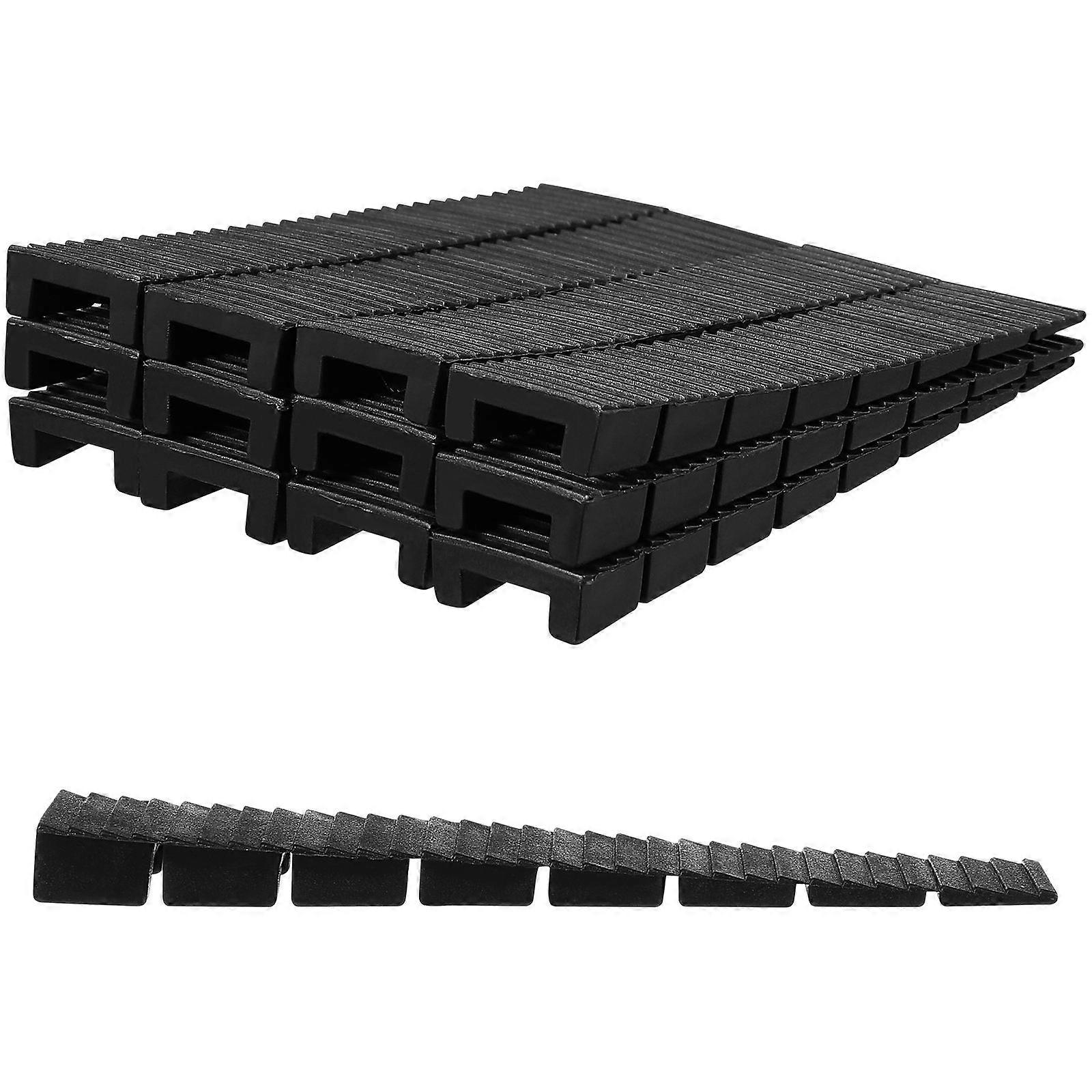 Tapered Leveling Shims Furniture Stabilizing Pads Black Color Plastic Composition Furniture Users 10.00X2.00X0.80CM 20Set