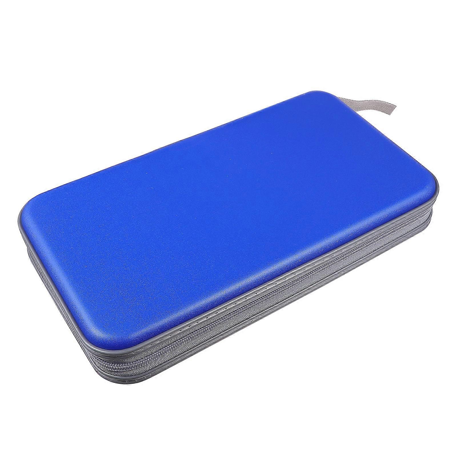 Dvd Carrying Case Plastic Cd Case Disc Storage Home Use Blue 28.5x15.5cm Dustproof 1Set