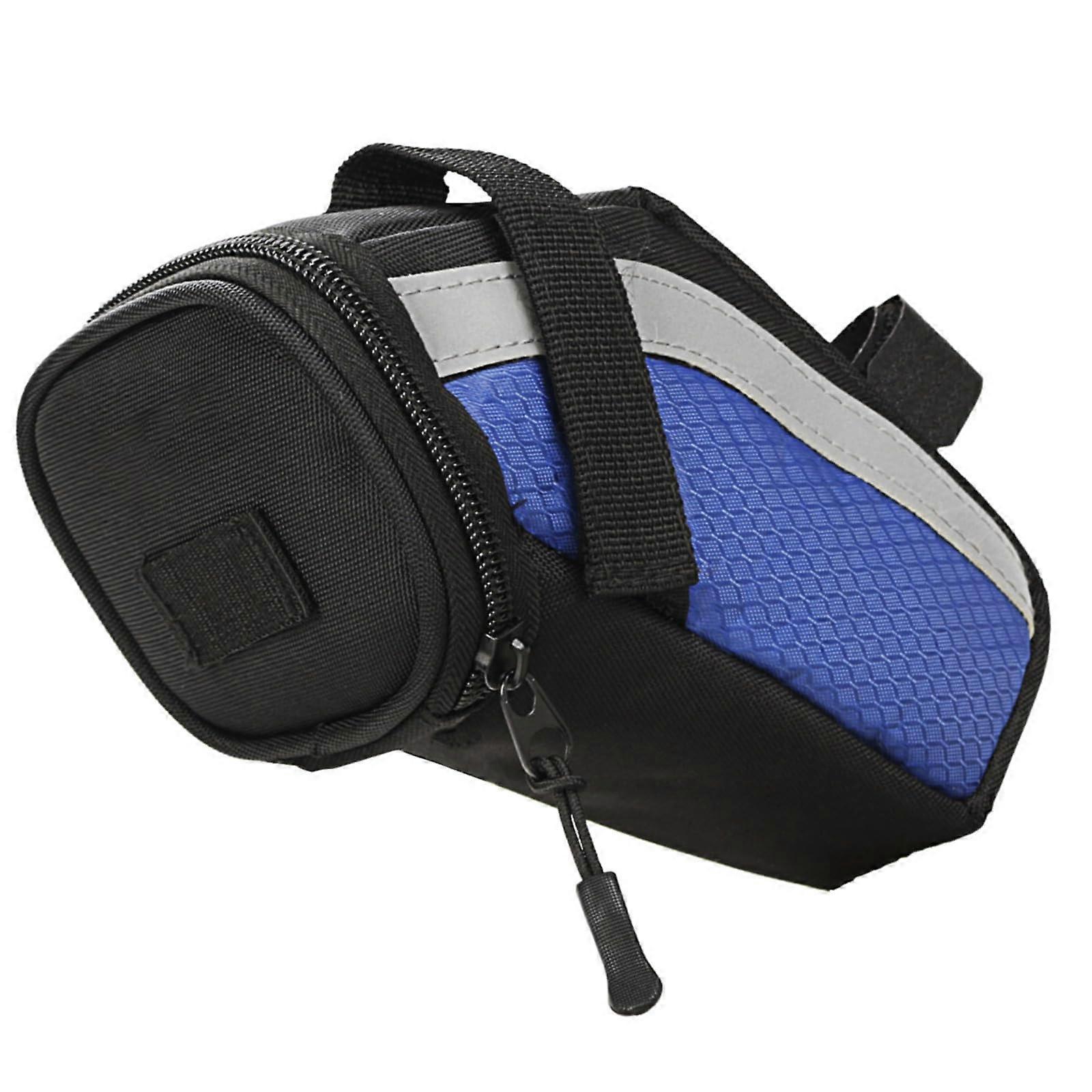 1 x 5L Bicycle Saddle Bag with Reflective Strips, Rear Mounting Quick Release Bracket, for Mountain Bikes, Blue