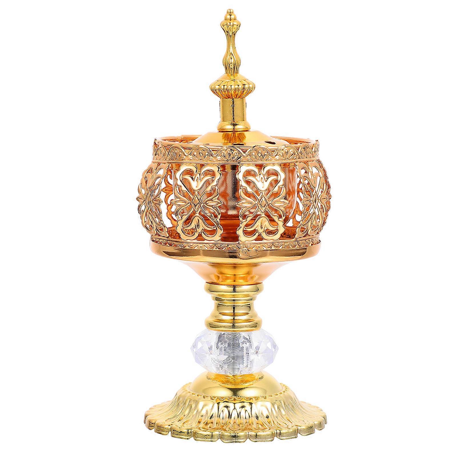 Golden Iron Incense Burner for Decor with Wide Application and Excellent Craftsmanship 6.5 x 4.3 inches