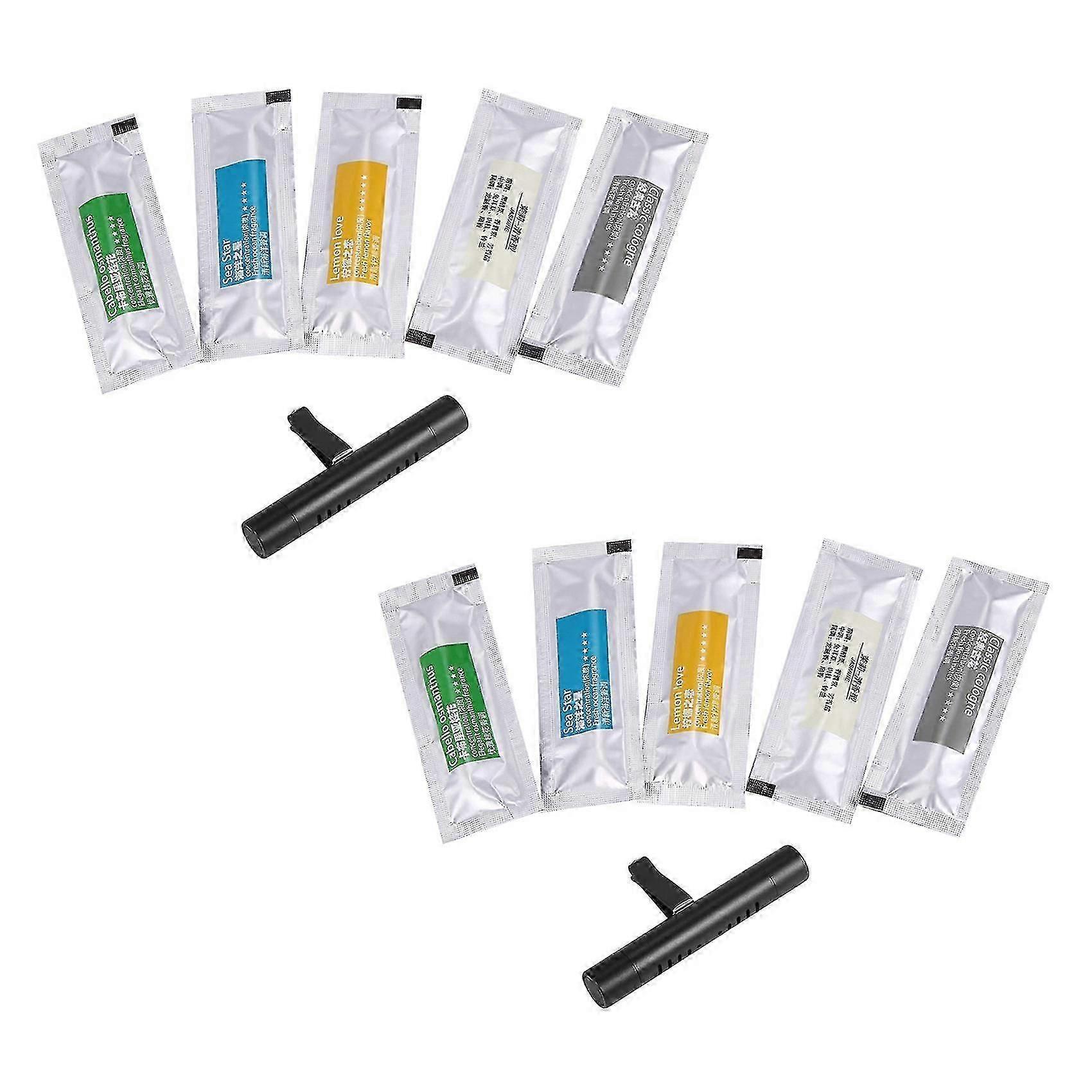 2x Autolufterfrischer Solid Schwarz + 10 Aromatherapie-Sticks