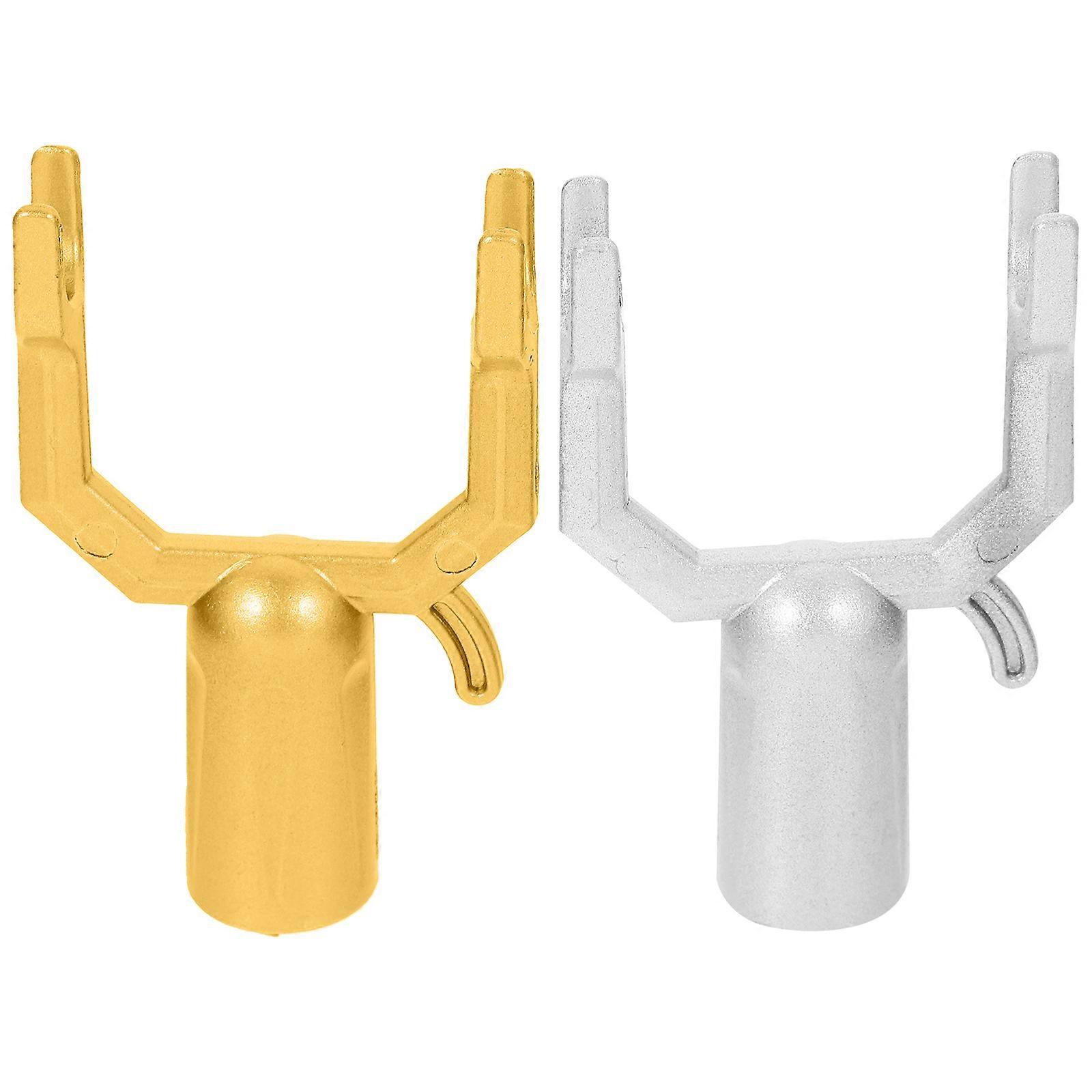 Pole Head Replacement Clothes Rail Fork Fork Shape Materials Laundry Users 2Pcs